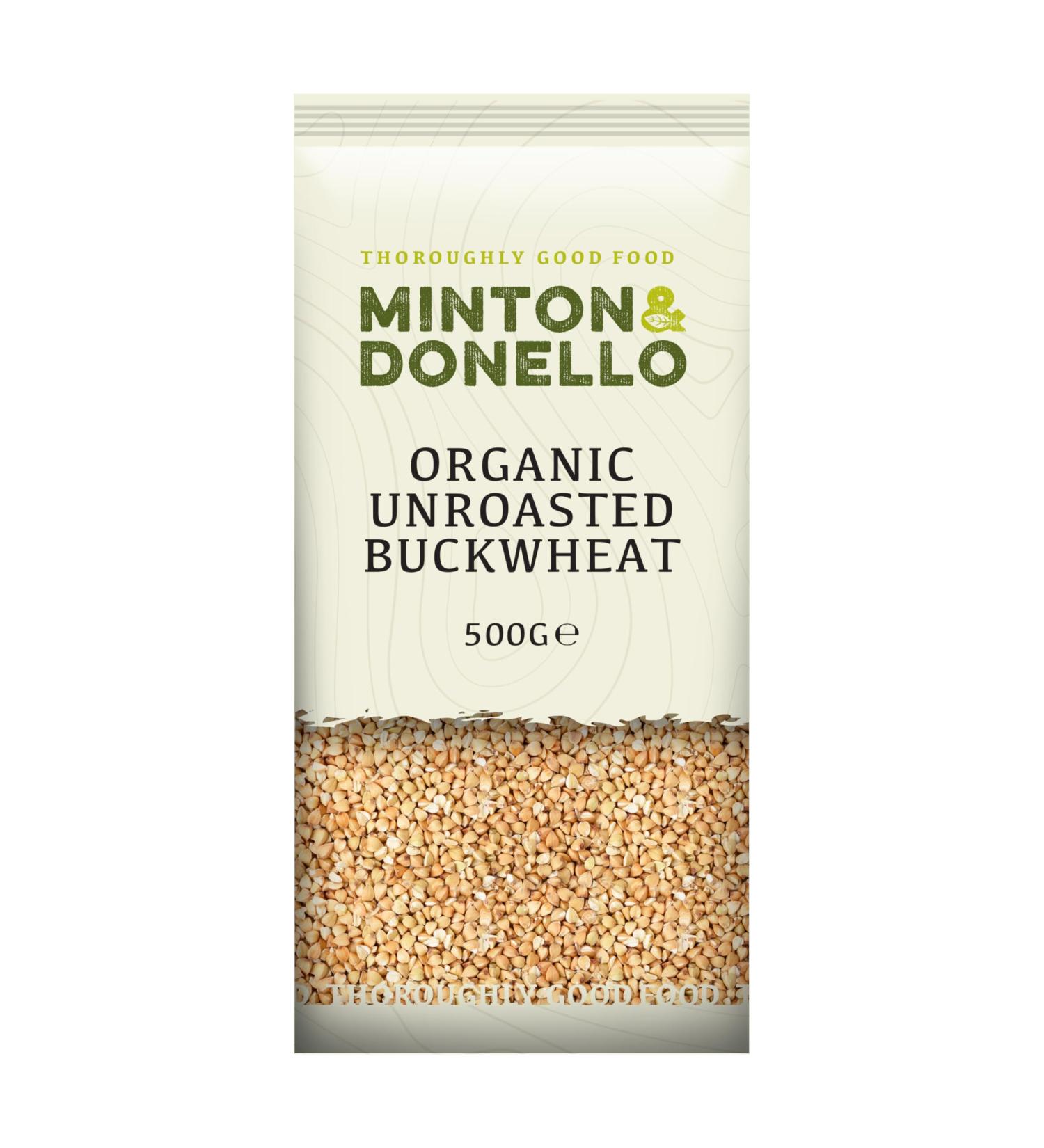 Minton & Donello - Organic Buckwheat Hulled Unroasted Versatile & Nutritious 6 x 500g