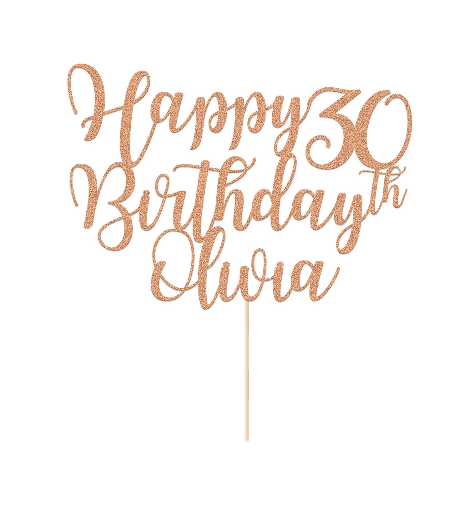 Personalised Cake Topper Happy Birthday Cake Topper Customised Cake Decoration Cake Toppers for 1st 10th 16th 18th 20th 21st 30th 40th 50th 60th 70th 80th with Any Name Age (Rose Gold) - Buy Online on SooperMarket.com