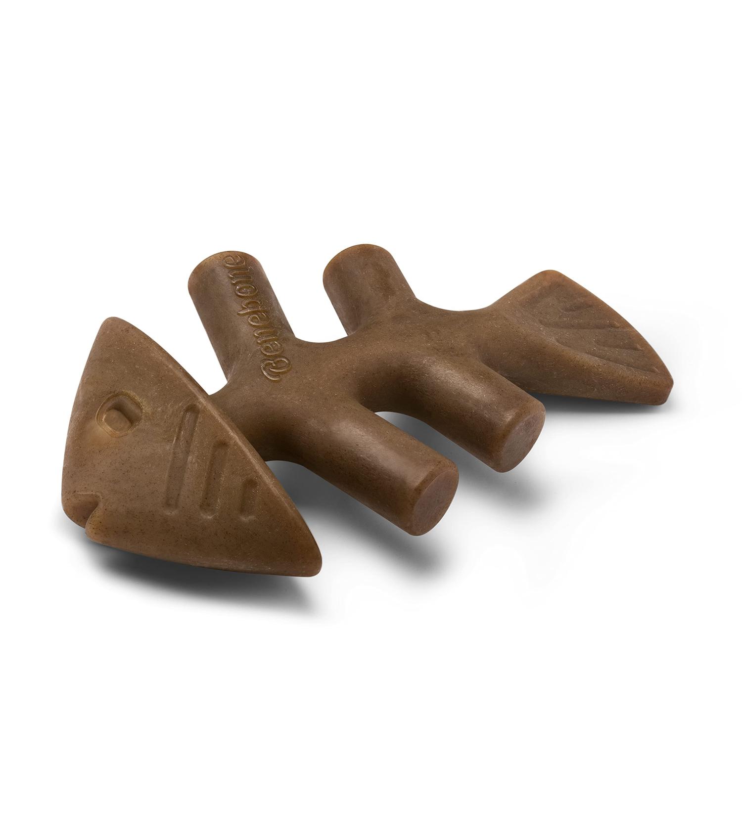 Benebone Fishbone Dog Chew Toy | Made in USA | Brown Medium Toy for Aggressive Chewers - Buy Online on SooperMarket.com