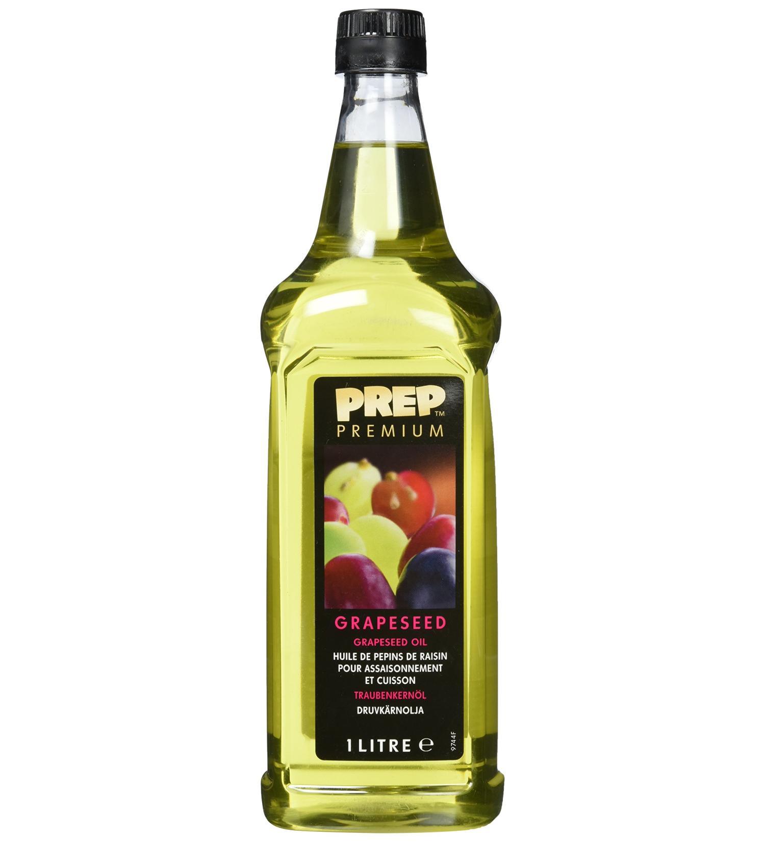 Buy Prep Premium Grape Seed Oil 1000ml - Raw Food Quality Tasteless & High Heat Cooking Oil for Sauces & Marinades - International Shipping Available - Buy Online on SooperMarket.com