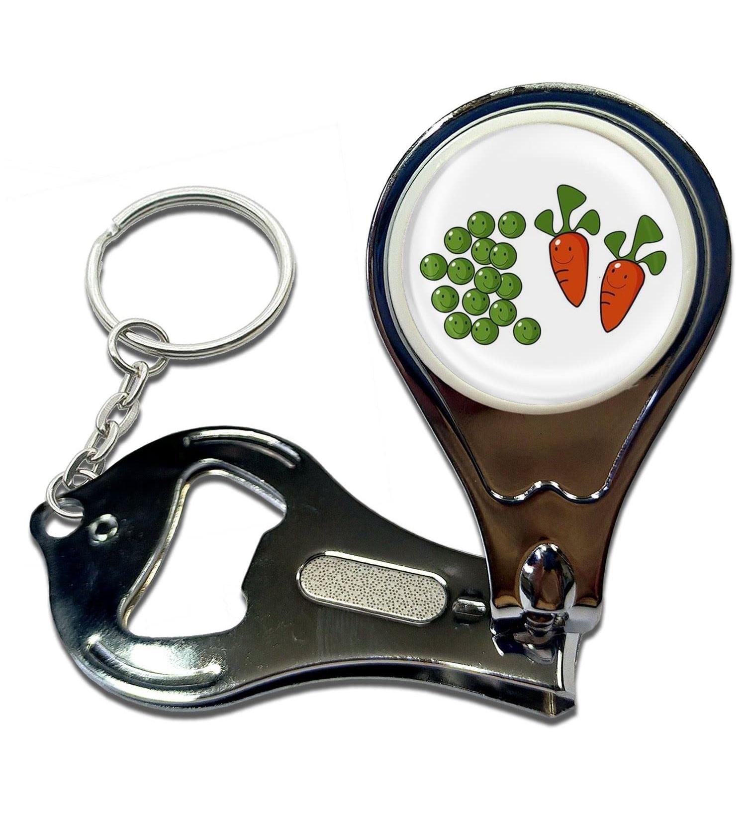 BadgeBeast.co.uk Peas and Carrots - Key Ring Bottle Opener and Nail Clipper - Buy Online on SooperMarket.com