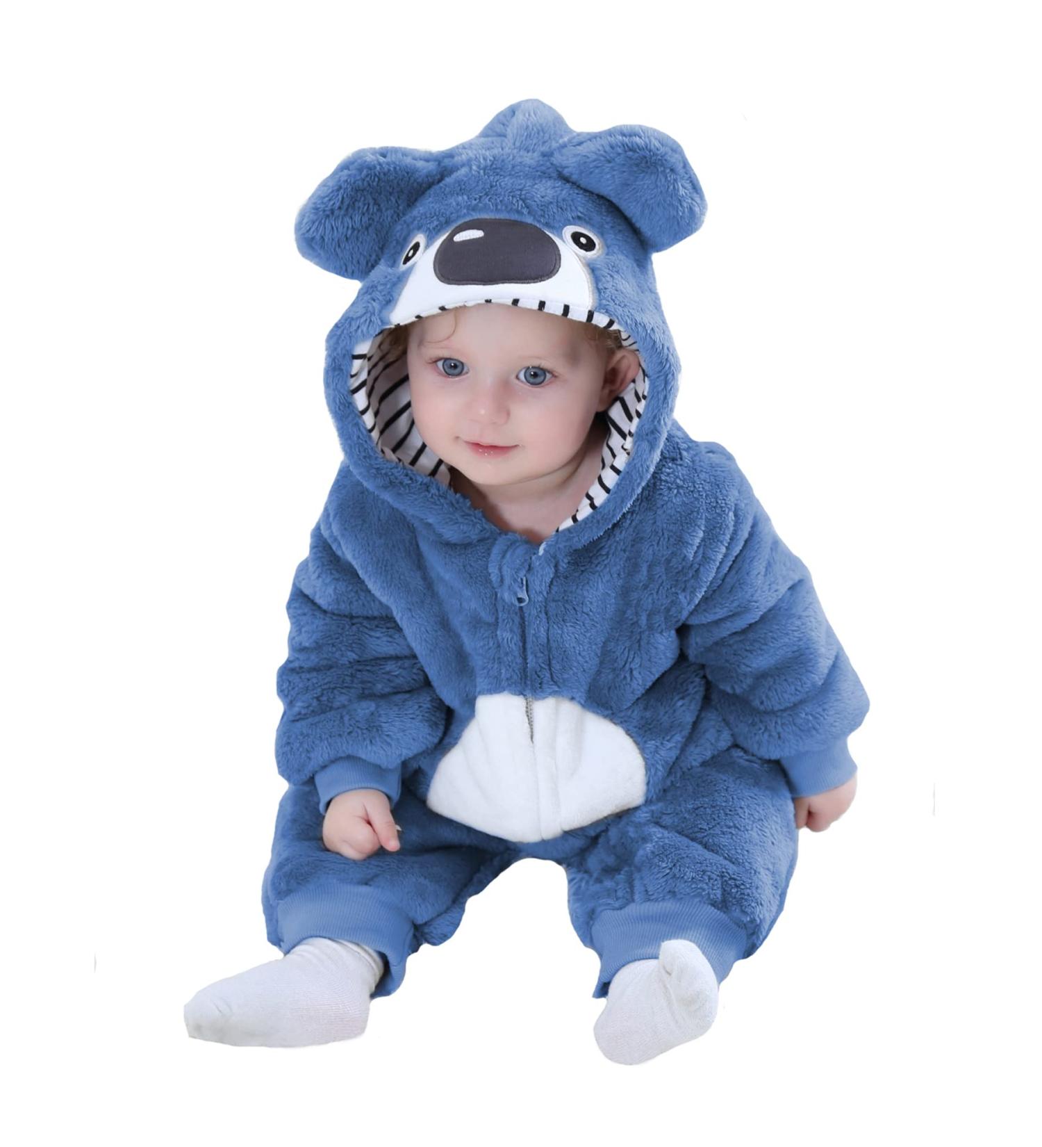 Doladola Unisex Baby Animal Romper - Spring/Autumn Flannel One Piece Pyjamas (12-18 Months, Bluekoala) - Buy Online on SooperMarket.com