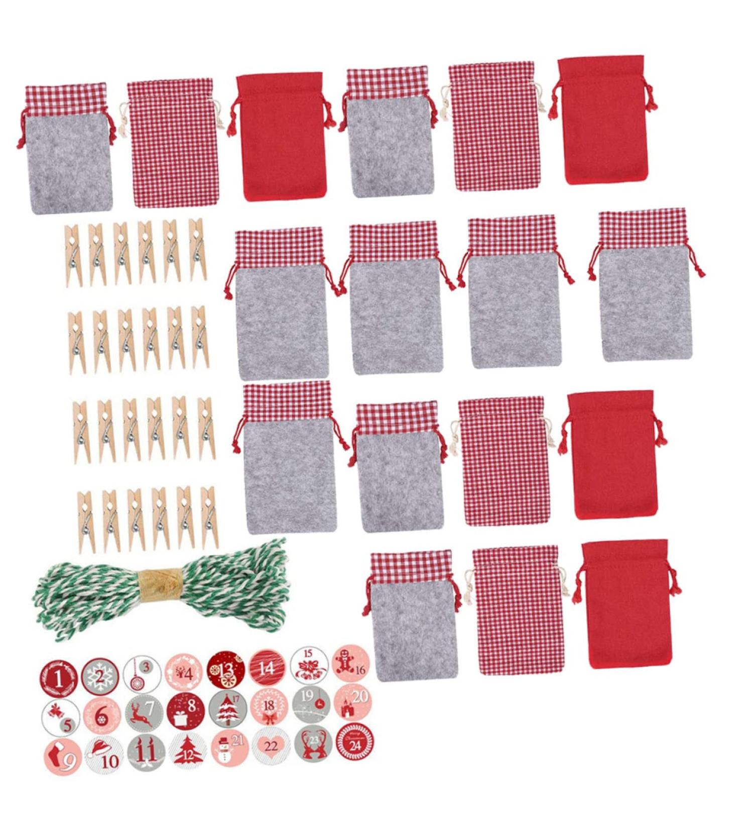 Anneome 1 Set Christmas Storage Bag Calendar Christmas Hanging Bags Pendant Bags Christmas Bag Drawstring - Buy Online on SooperMarket.com