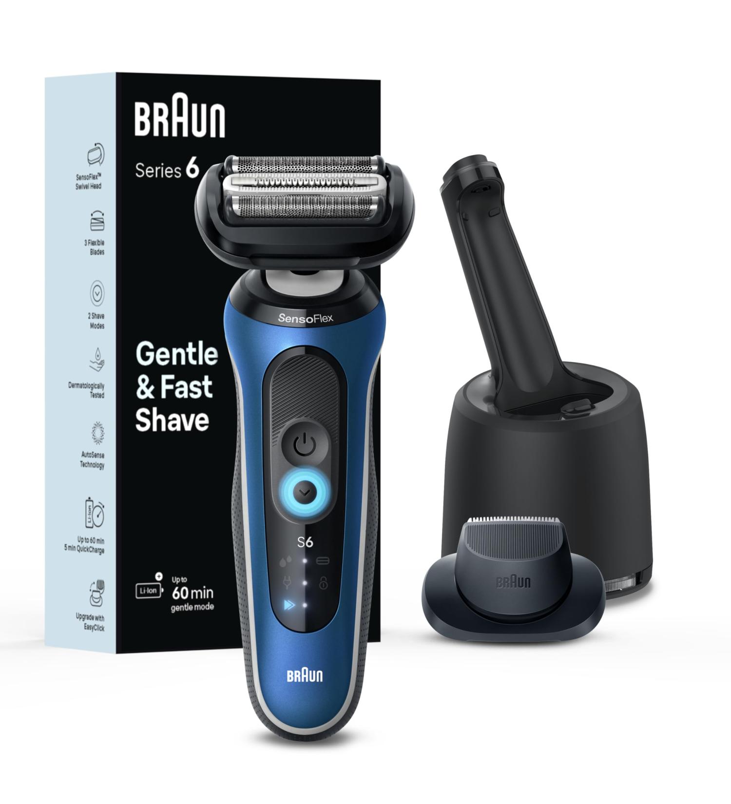 Braun Series 6 Electric Shaver for Men - 6172cc Wet & Dry Turbo & Gentle Modes Foil Shaver | 3 Piece Set - International Shipping Available - Buy Online on SooperMarket.com