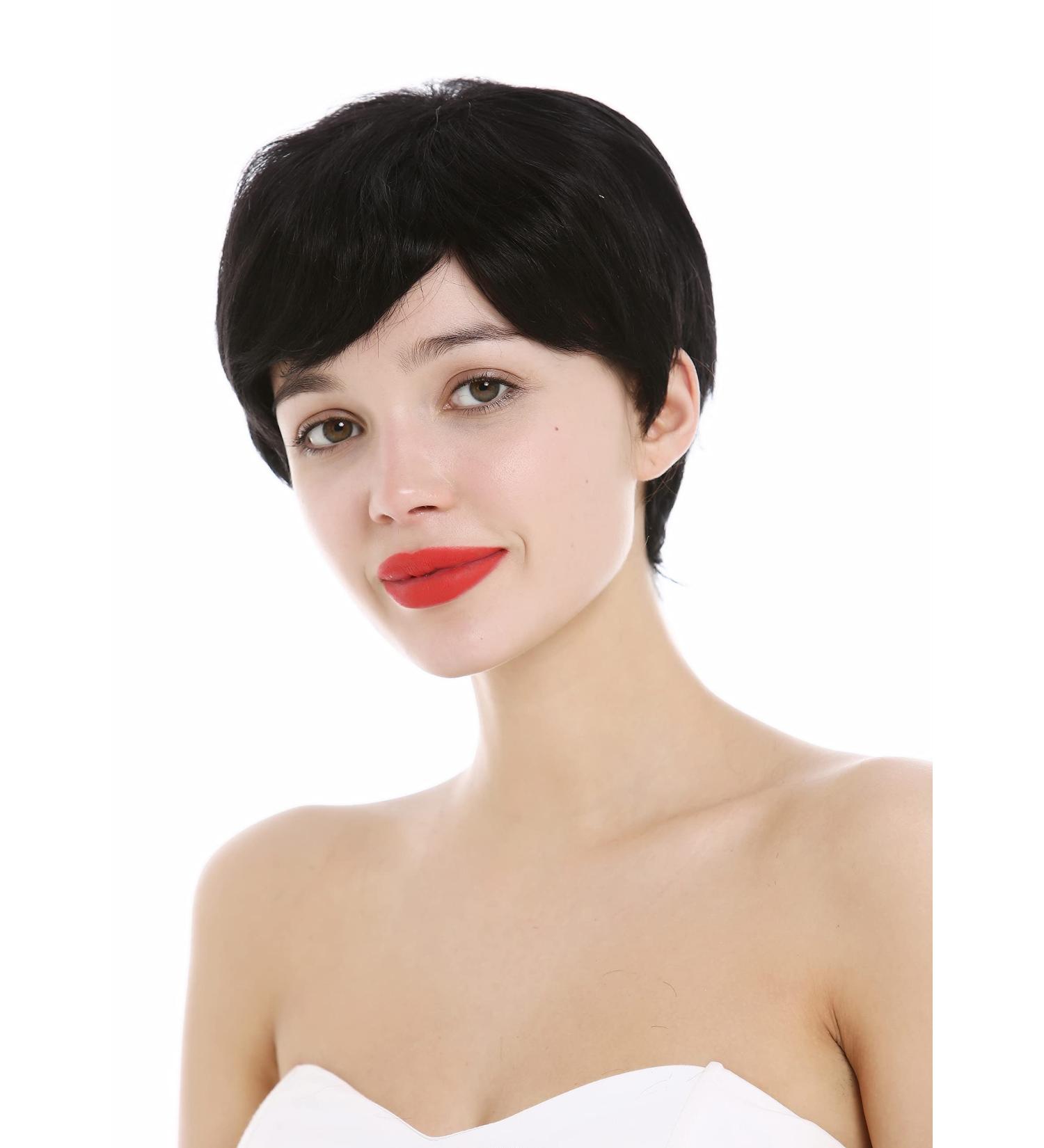 WIG ME UP DP-HH-1 Human Hair Wig for Women & Men - Short Pixie Wavy Black Style - International Shipping Available - Buy Online on SooperMarket.com