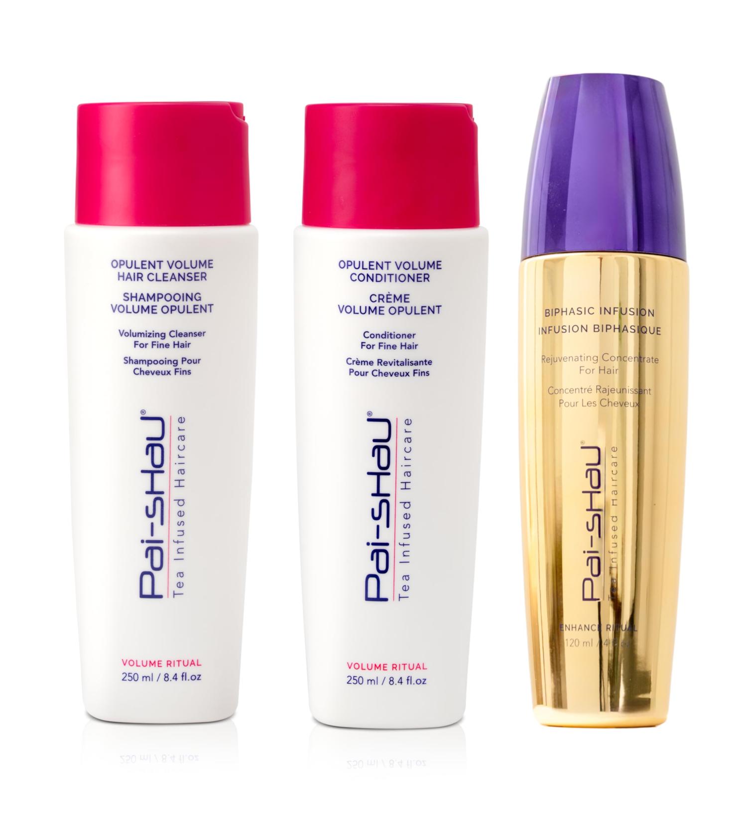 Pai-Shau Opulent Volume Cleanser Opulent Volume Conditioner Biphasic Infusion Trio Set 1 Count (Pack of 1) Volume Trio Enhance