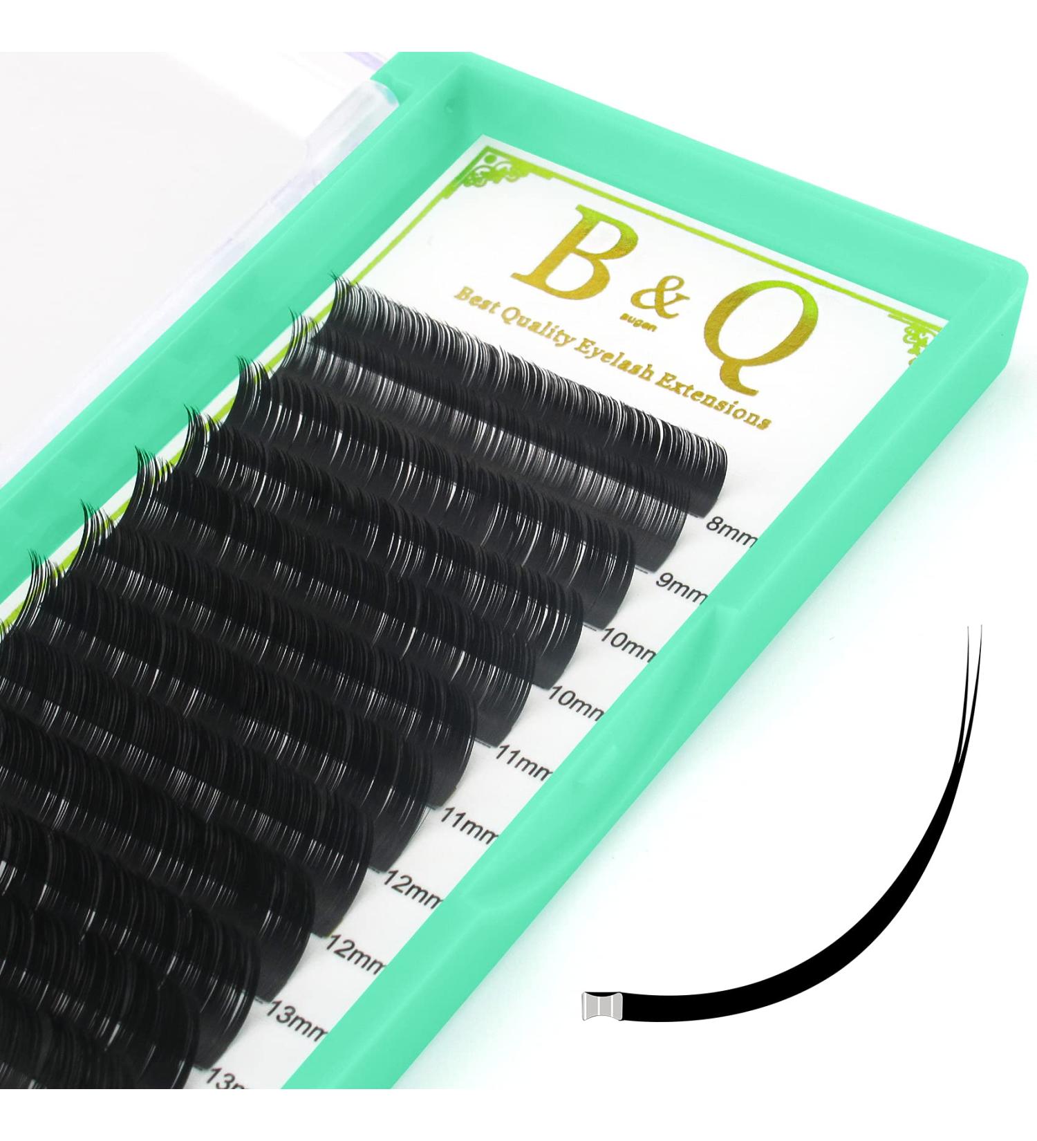 Flat Lashes 0.15 & 0.20 | C CC D DD Curl Eyelash Extensions | Matt Black 8-15mm Mix | 1-Pack BM-C-0.20-9mm - Buy Online on SooperMarket.com