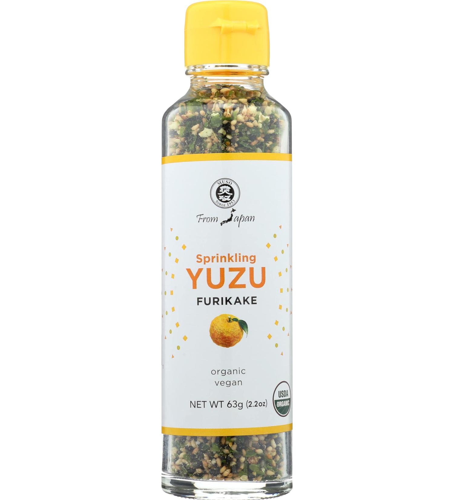 Muso Organic Yuzu Furikake Sprinkles 2.2 oz - Authentic Japanese Seasoning - Buy Online on SooperMarket.com