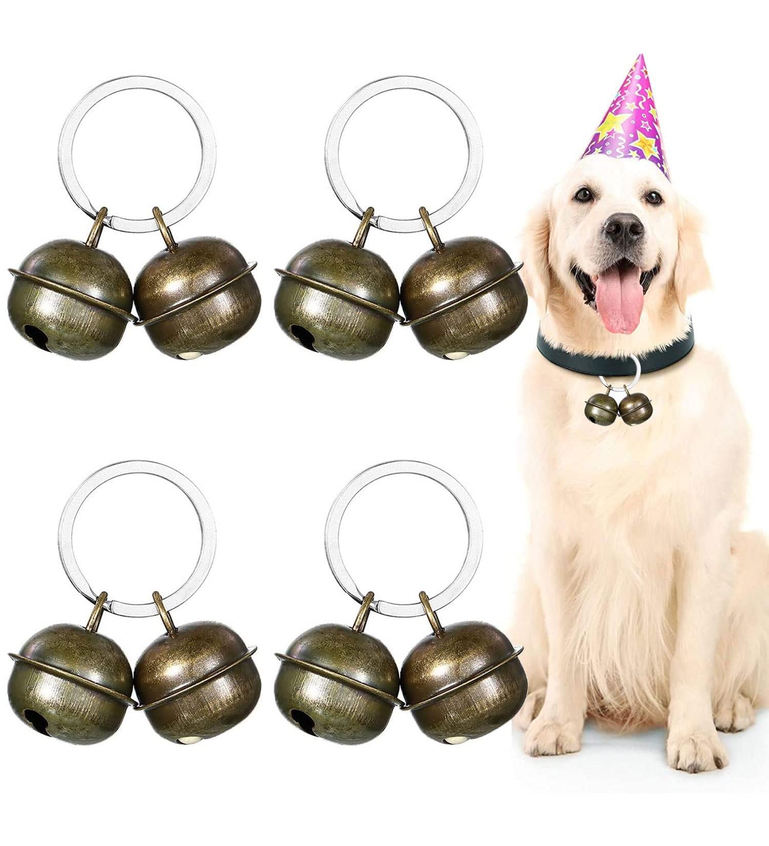DARENYI 4 Pcs Dog Cat Collar Bells Pet Tracker Brass Bell Dog Tracker Metal Bells Small Bells for Pet Collars Anti-Lost Training Bells - Buy Online on SooperMarket.com