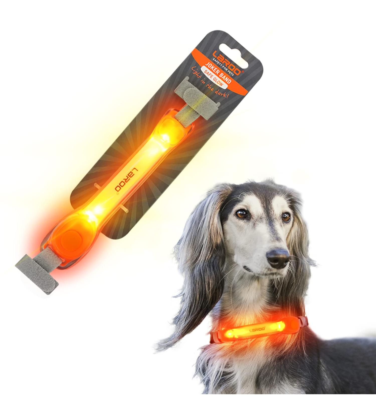 Laroo Safety LED Light Band for Dogs & Cats | Waterproof Easy to Attach Bright Flashing LED for Outdoor Safety | International Shipping - Buy Online on SooperMarket.com