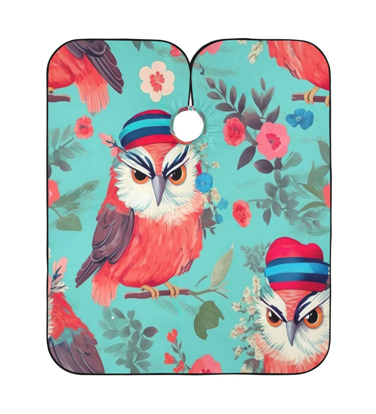 Kigai Cute Owls Barber Cape | Professional Waterproof Hair Cutting Cape for Men & Women with Adjustable Snap Closure - Buy Online on SooperMarket.com