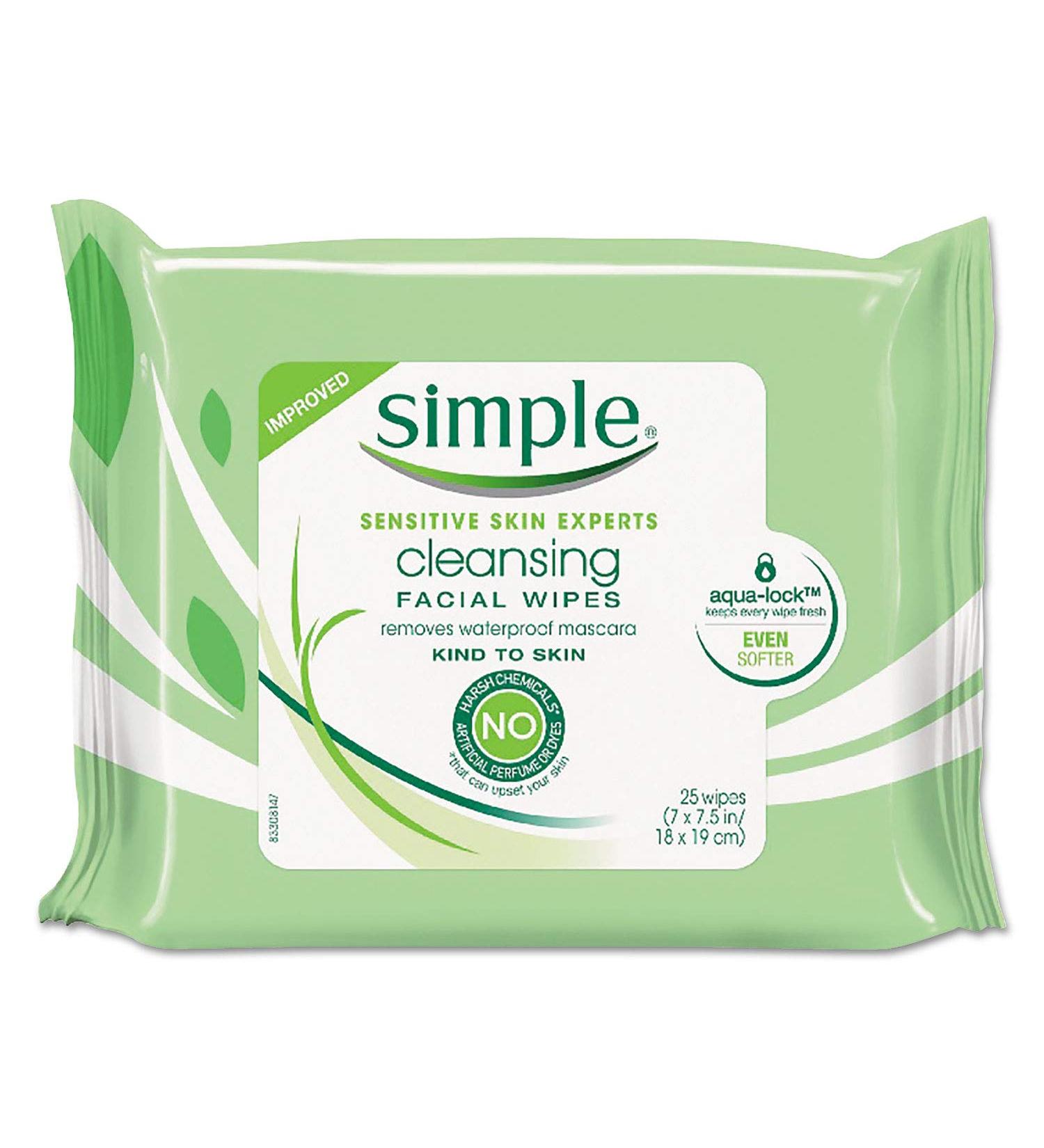 Simple Cleansing Facial Wipes (25 Wipes) - Buy Online on SooperMarket.com