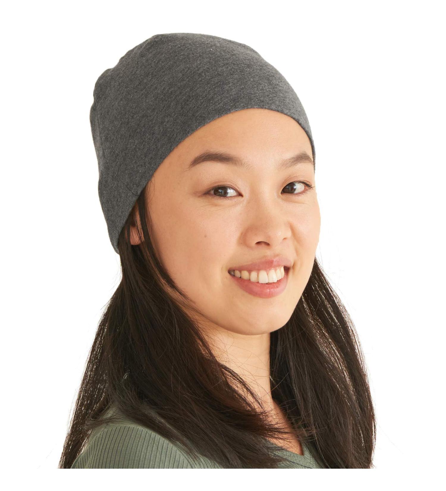 Organic Cotton Men's Beanie Hat - Short Chemo Headgear for Women Dark Gray Cycling Support Cap - Buy Online on SooperMarket.com