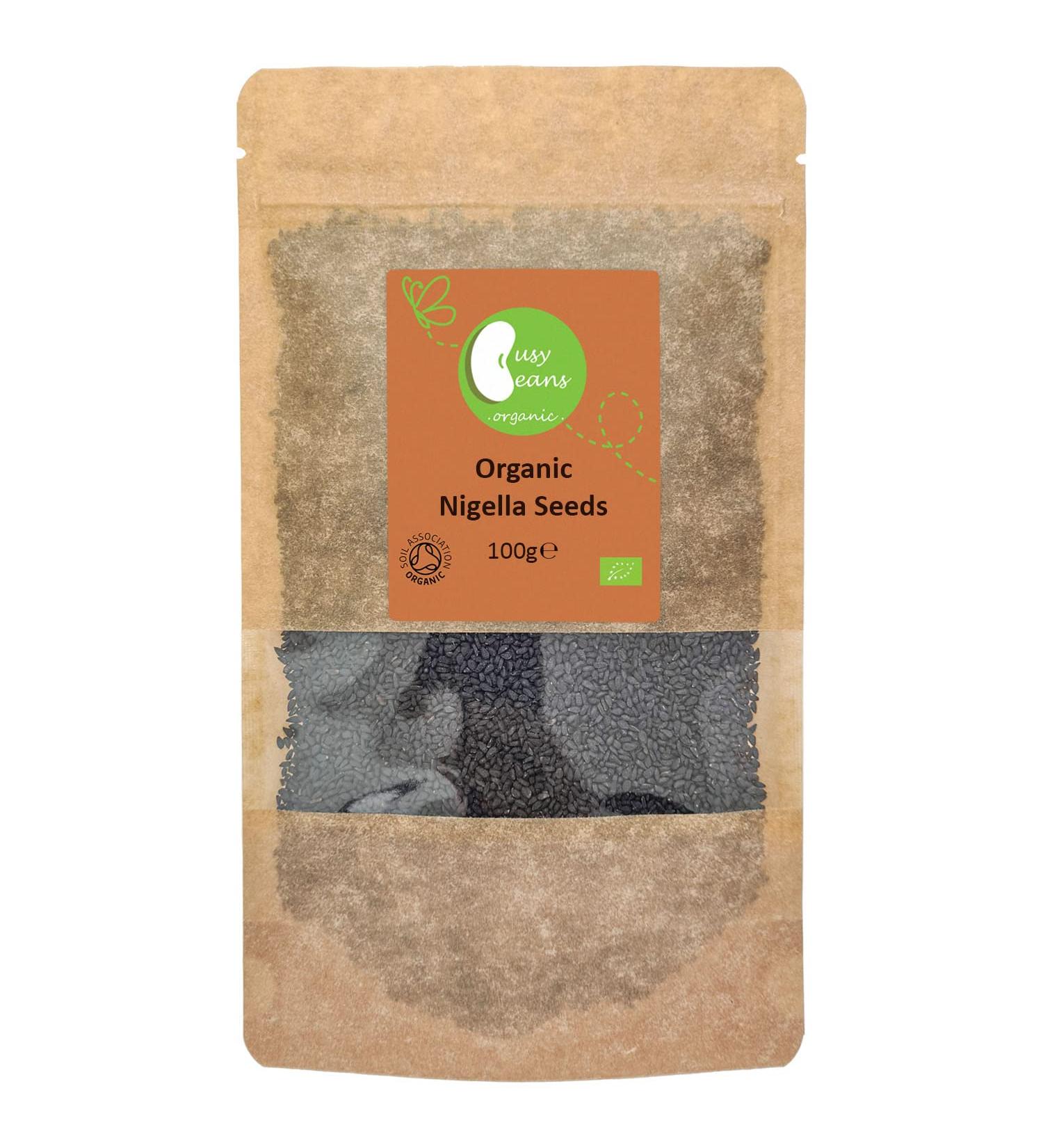 Organic Nigella Seeds (Black Cumin Kalonji) - Certified Organic- by Busy Beans Organic (100g) - Buy Online on SooperMarket.com