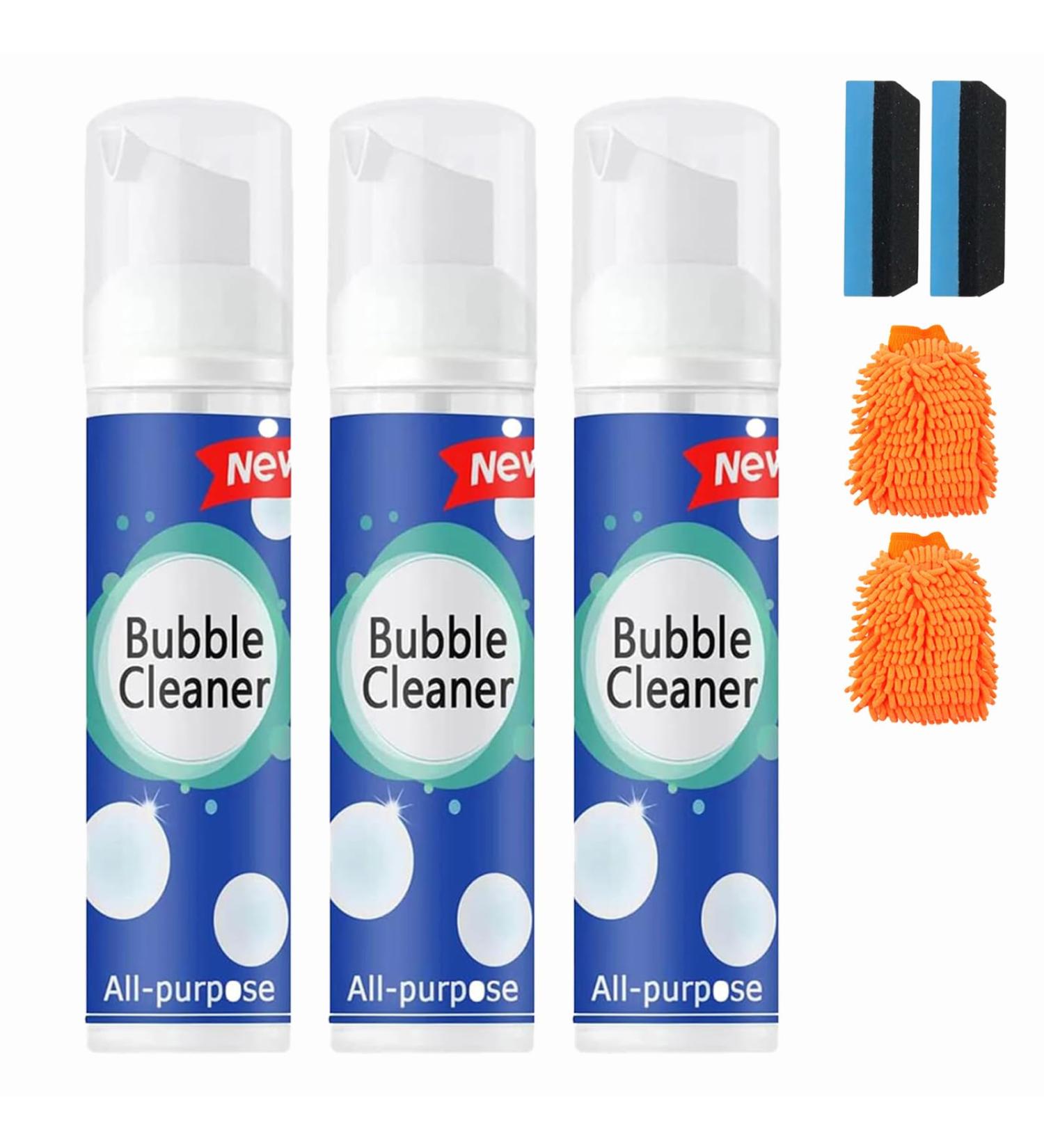 Lazzda Bubble Cleaner Bubble Cleaner Foam Spray Bubble Cleaner All-Purpose Rinse-Free Cleaning Spray Heavy Duty Stubborn Grease & Grime Remover Spray Rinse Free Cleaning Spray (100ml*3) - Buy Online on SooperMarket.com