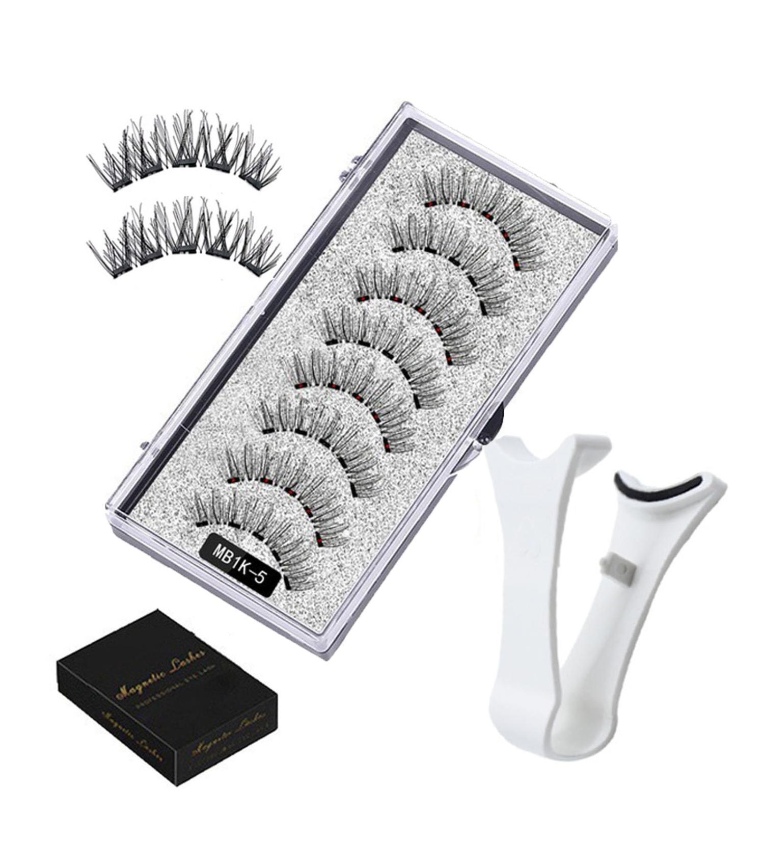 Magnetic Eyelashes with Applicator Reusable Dual Magnetic Lashes Kit without Eyeliner Magnetic Eyelashes Natural Look Wispy False Eyelashes No Glue or Liner Needed Easy to Wear - Buy Online on SooperMarket.com