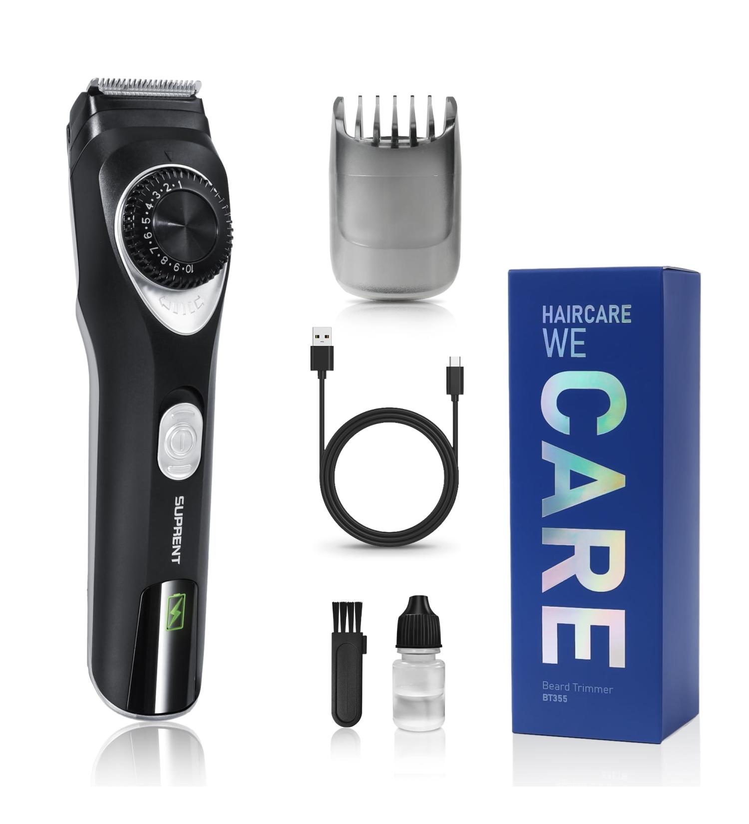 SUPRENT Beard Trimmer for Men | Adjustable Cordless Mustache Trimmer with 19 Length Settings | International Shipping Available - Buy Online on SooperMarket.com