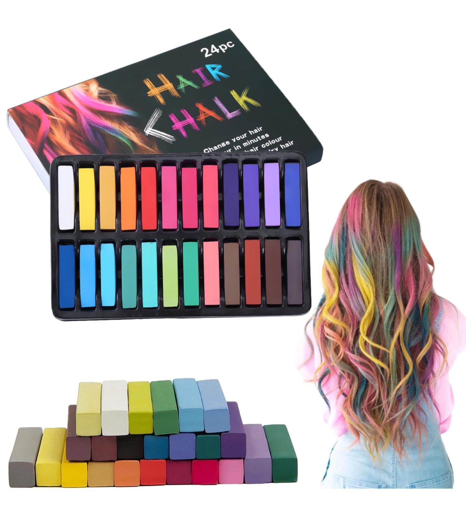 Glamified Hair Chalk Set - 24 Colors Non-Toxic Temporary Hair Dye for Women & Girls - Buy Online on SooperMarket.com