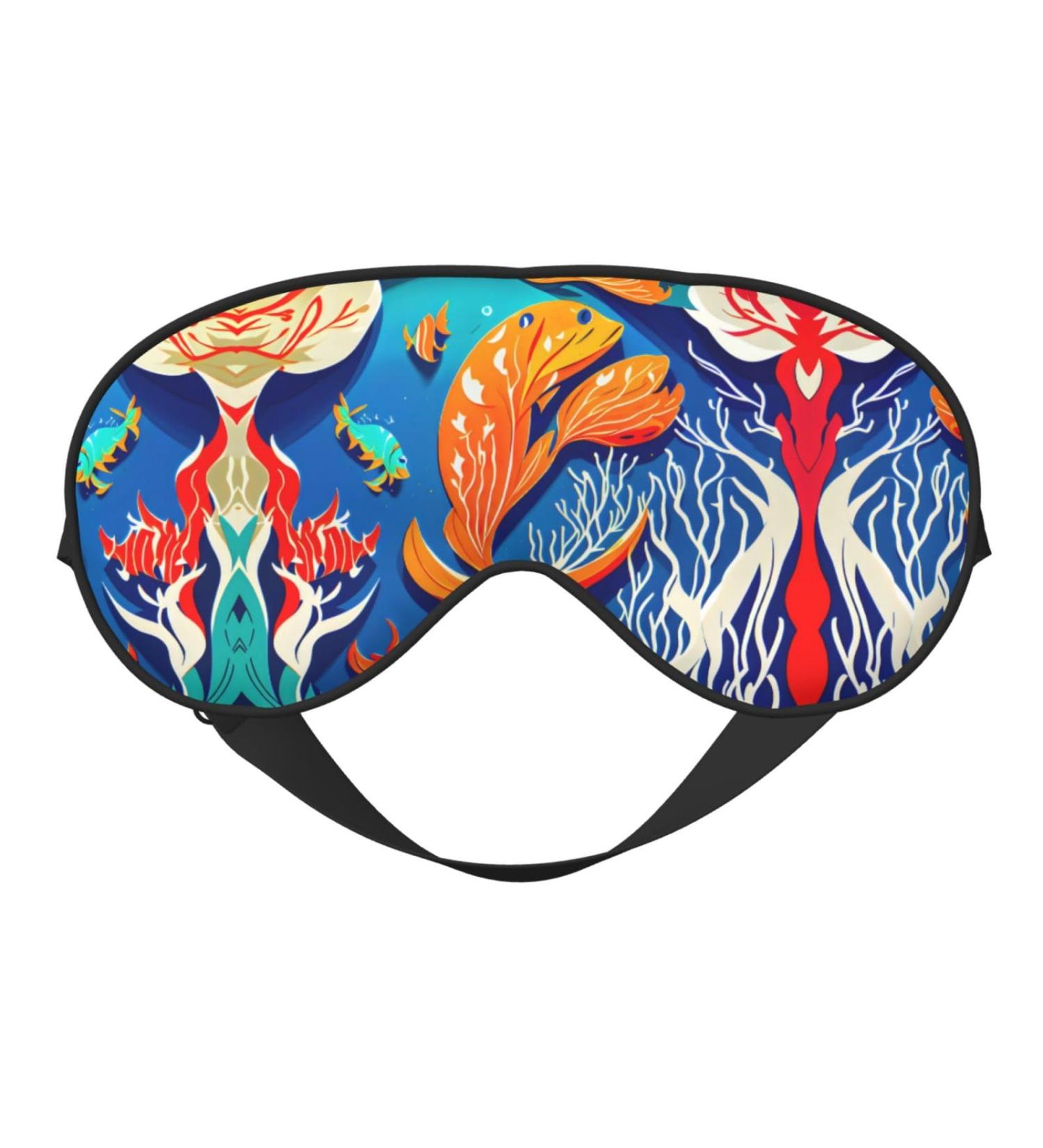 Colorful Tropical Sea Fish Soft Sleep Eye Mask | Breathable Eye Patch for Women | Perfect for Travel & Relaxation - Buy Online on SooperMarket.com