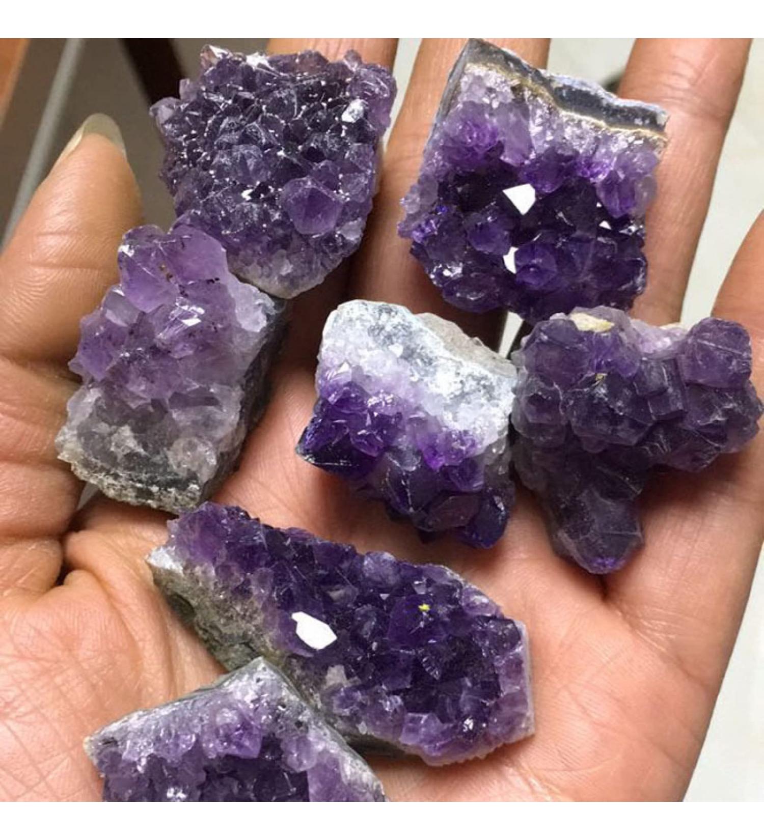 Natural Raw Amethyst Quartz Geode Druzy Purple Crystal Cluster Stones Specimen Crafts Home Decor Ornament 4-6cm Rocks (Size : 4-6cm) - Buy Online on SooperMarket.com