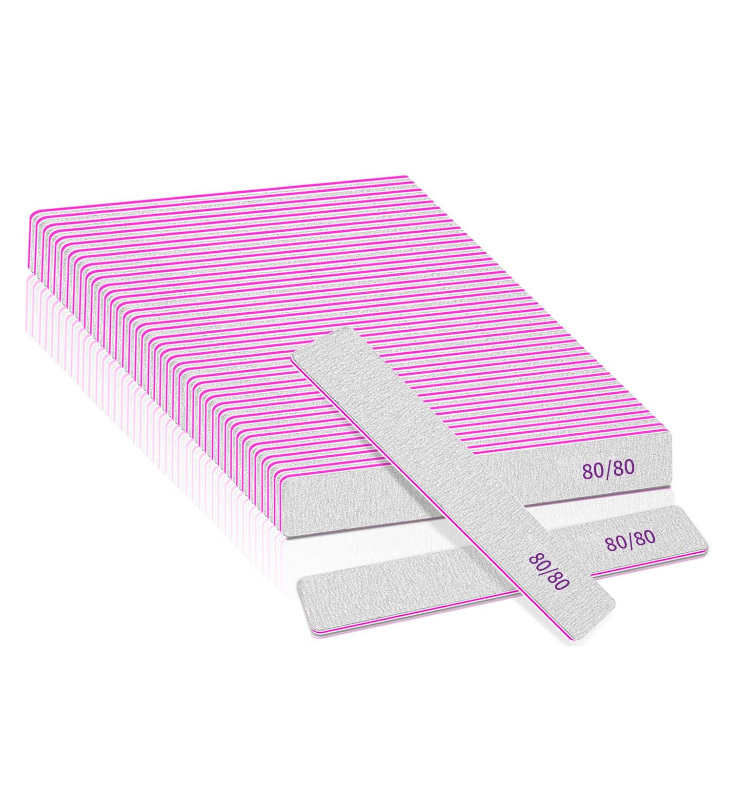 BLESWIN 80/80 Grit Nail Files - 25pcs Jumbo Emery Board for Acrylic Nails - Double-Sided Nail Filer for Manicure & Pedicure - Buy Online on SooperMarket.com