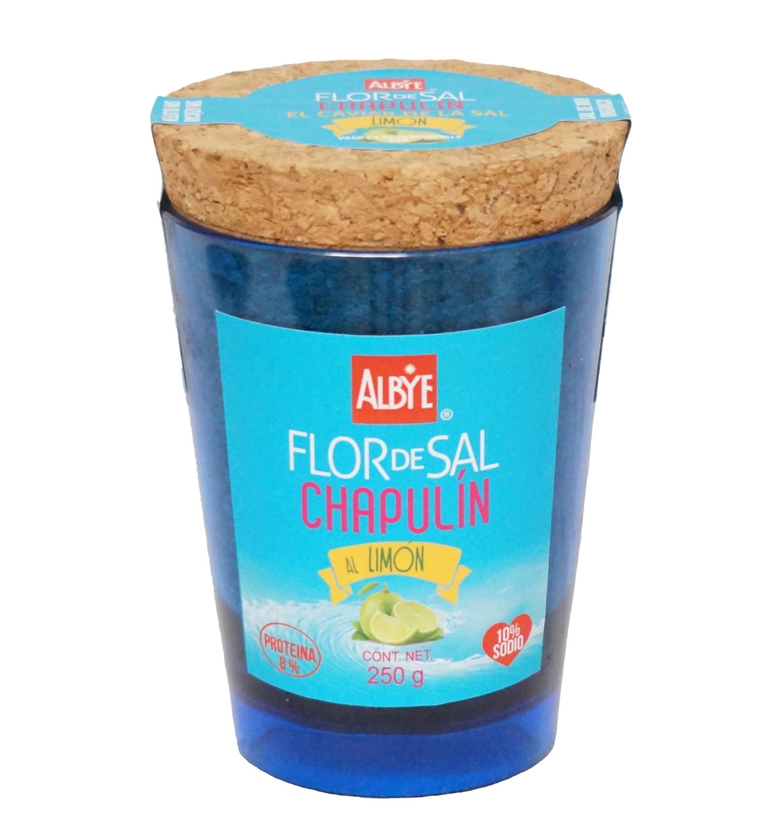 Fleur de Sel of Chapuline to the Lemon Protein10% Low Sodium 10% Unbreakable Tumbler with 250 g(8.8oz) for Beer Tequila Mezcal Cocktails & Gourmet Saucers. The Caviar of Salt - Buy Online on SooperMarket.com
