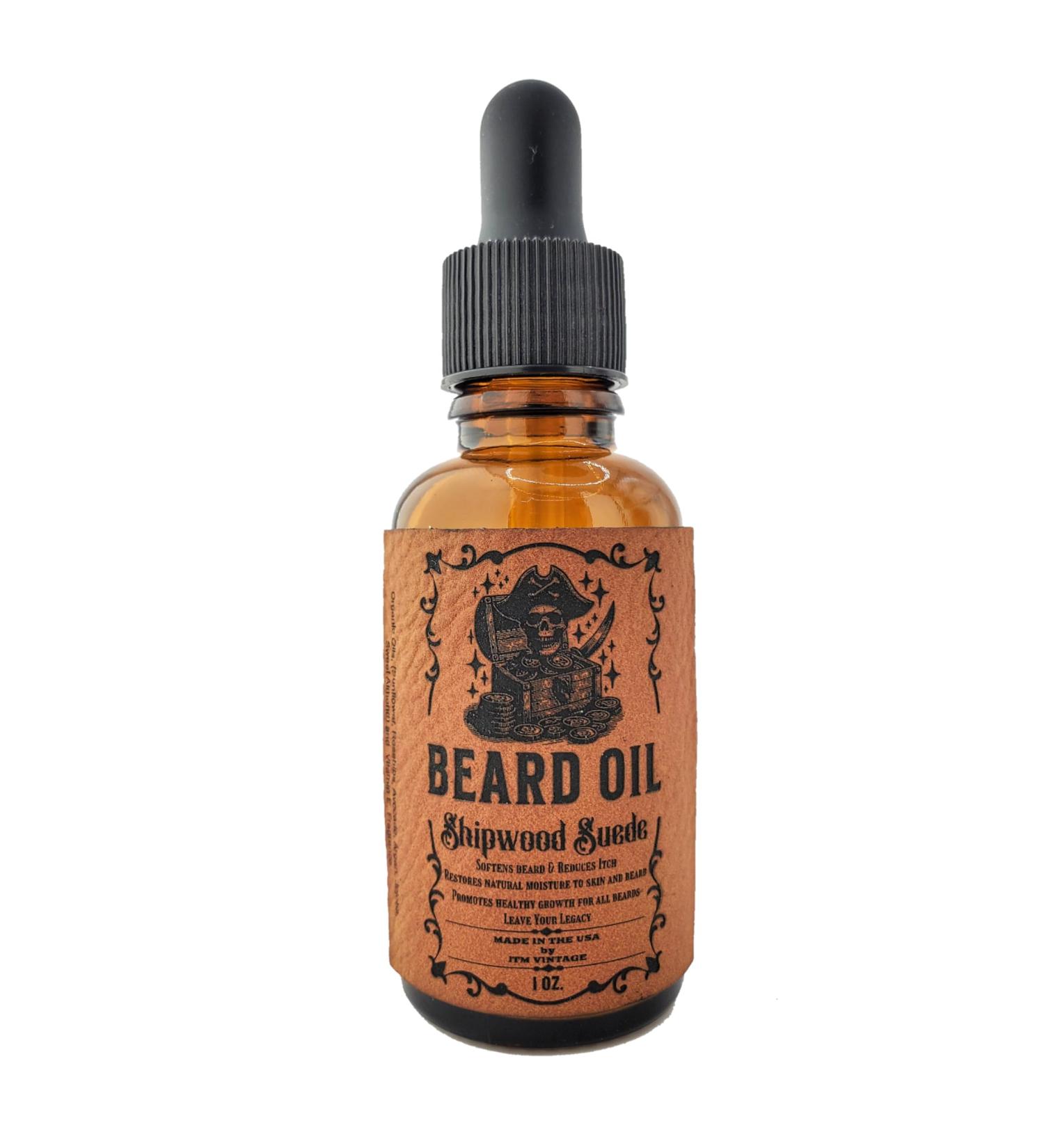 JTM Vintage Shipwood Suede Beard Oil - Premium Grooming for Men | International Shipping - Buy Online on SooperMarket.com