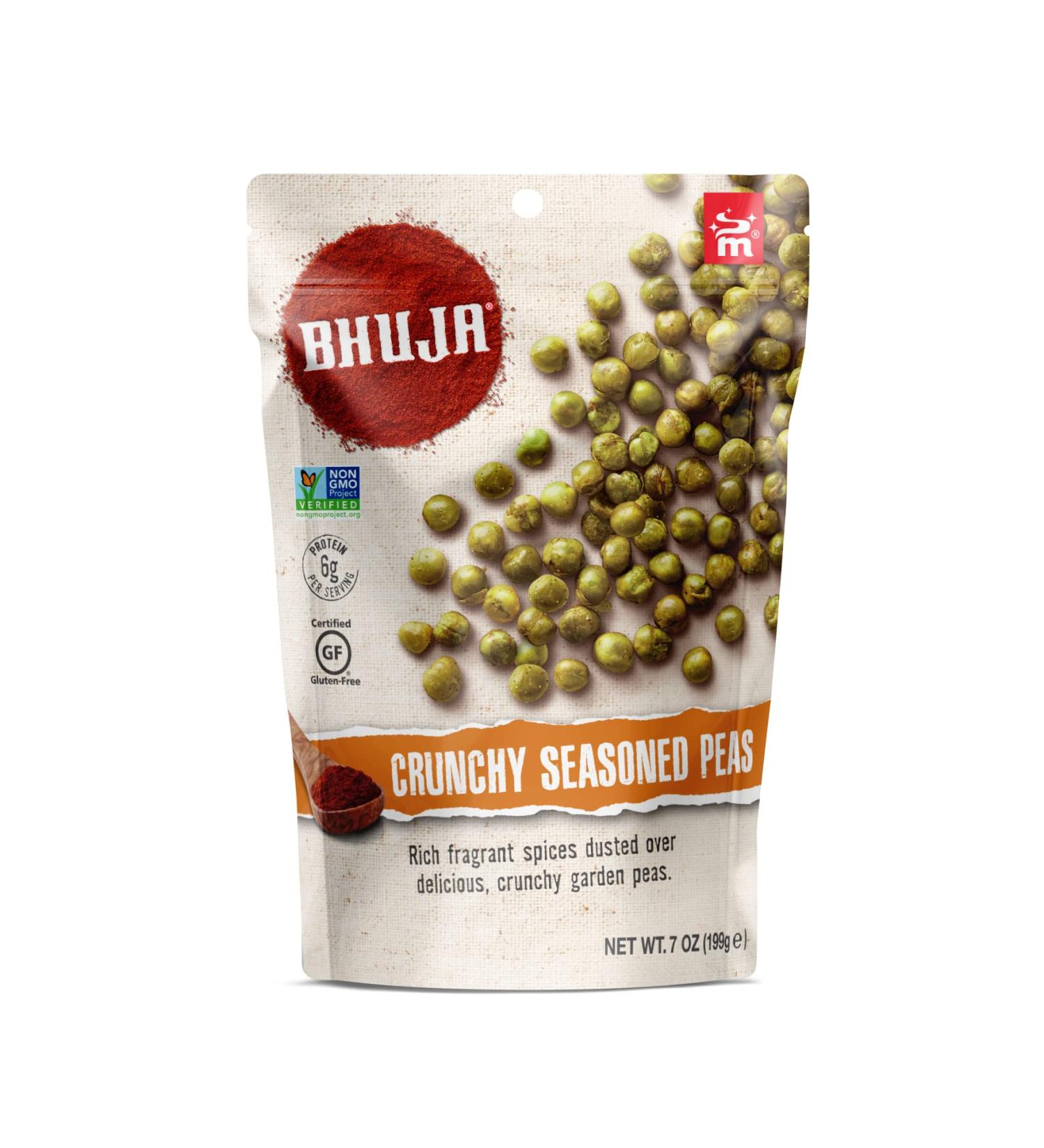 Majans Bhuja Gluten Free Snack Mix  Non-GMO  No Preservatives  Vegetarian Friendly  No Artificial Colors or Flavors  Crunchy Seasoned Peas  7 Ounce (Pack of 6) - Buy Online on SooperMarket.com