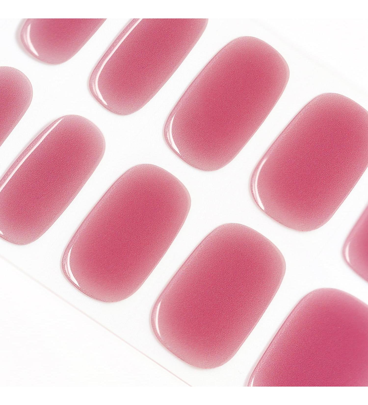 Danni & Toni 28 Glamour Gel Nail Stickers - Salon-Quality Semi-Cured Nail Wraps in Light Pale Violet Red - Buy Online on SooperMarket.com