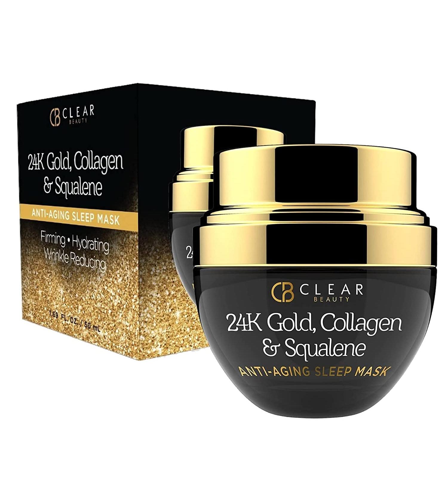 Clear Beauty 24K Gold Collagen & Squalene Daily Face Moisturizer - Hydrating, Firming & Brightening Anti-Aging Cream - Buy Online on SooperMarket.com