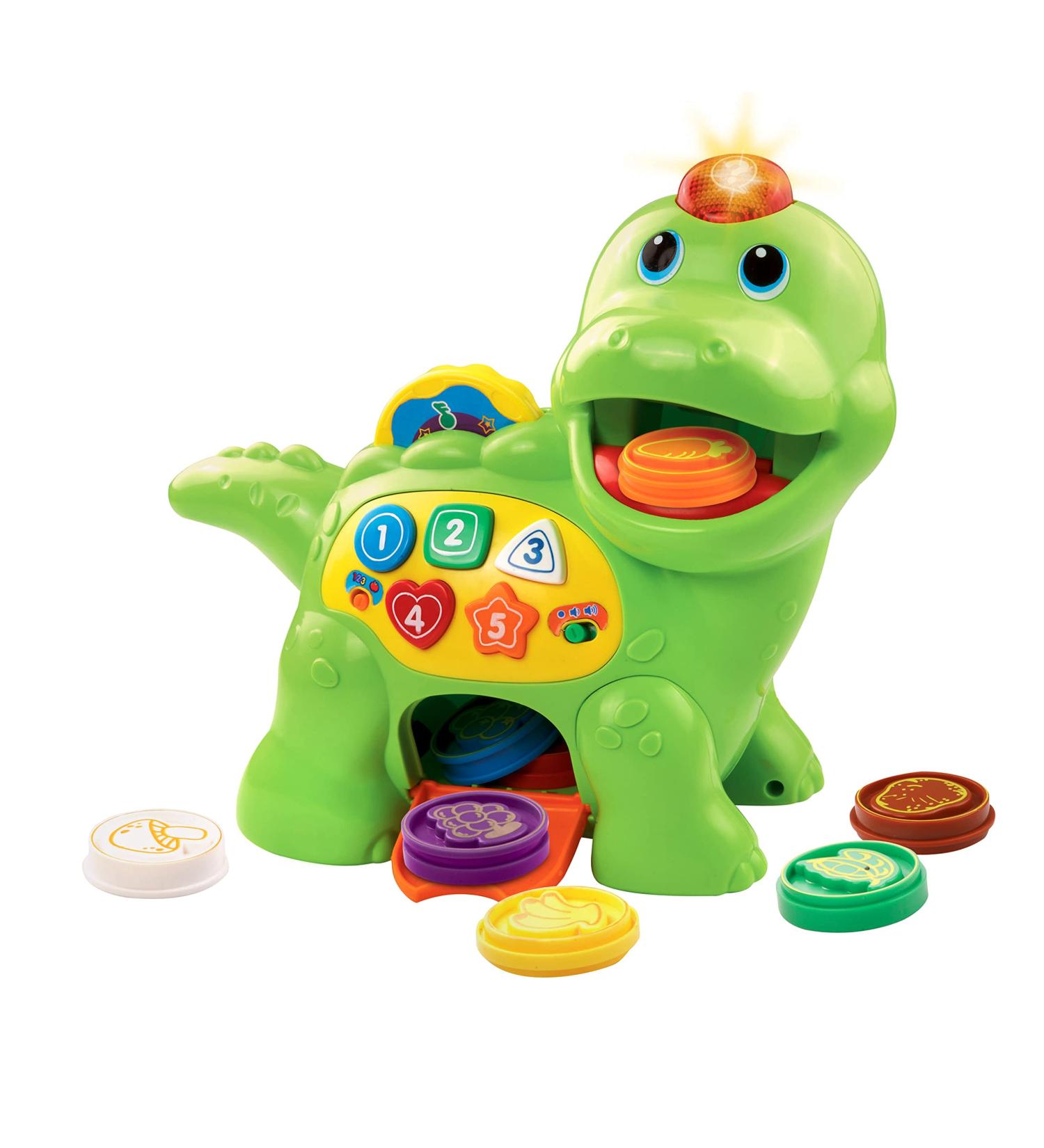 VTech Baby Feed Me Dino - Interactive Learning Dinosaur Toy for 12-36 Months | Songs Keys & Quiz Game | Multicolored - Buy Online on SooperMarket.com