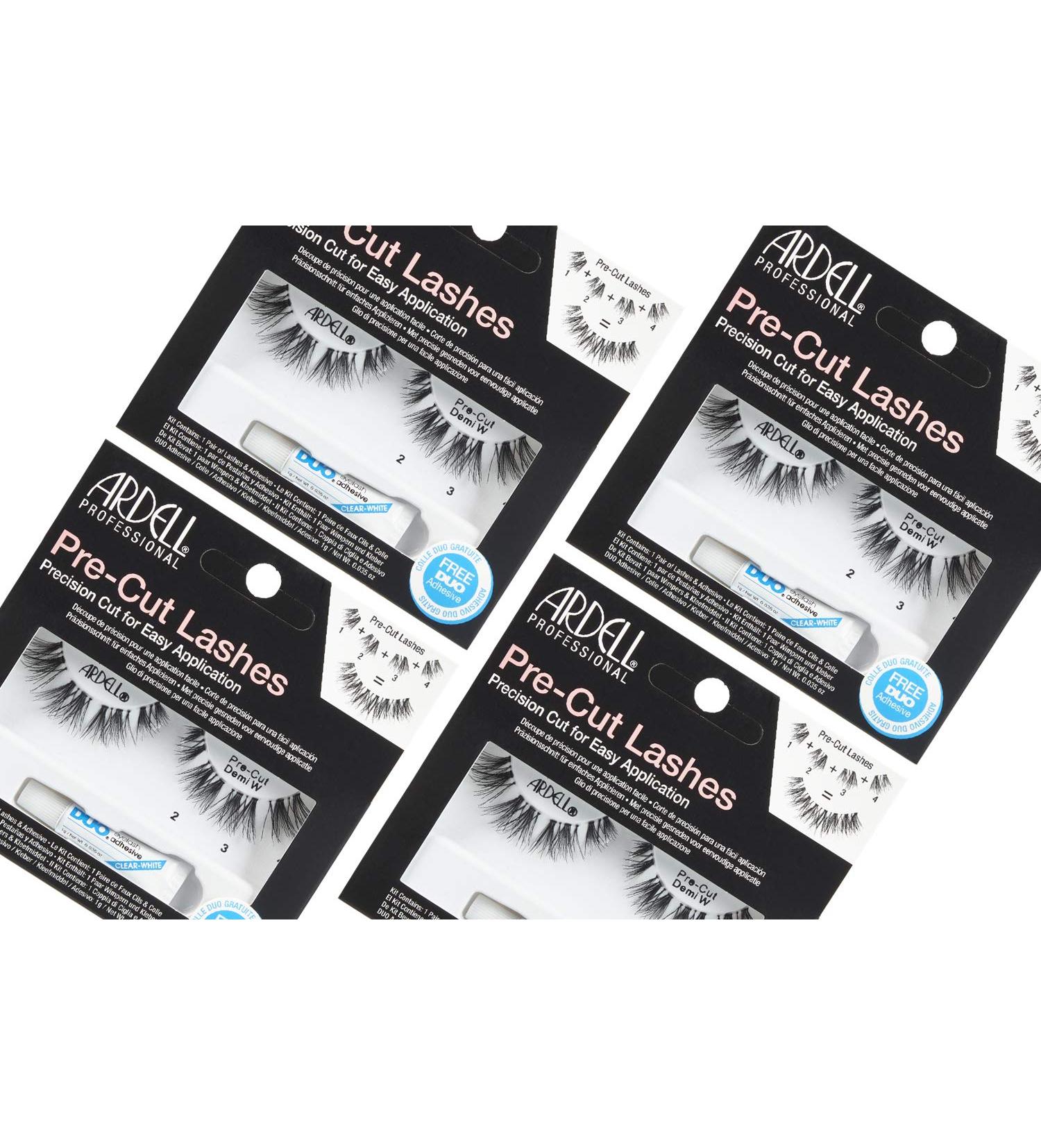 Ardell Pre-Cut Demi Wispies False Lashes 4 Pack with Free DUO Adhesive - Buy Online on SooperMarket.com