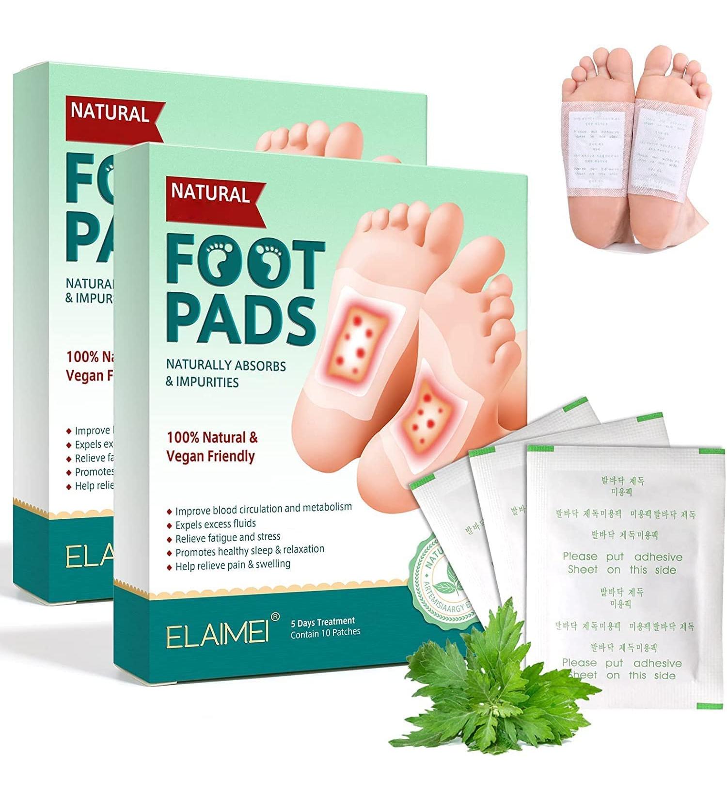 20pcs Natural Organic Foot Patches Relieve Stress, Improve Sleep Quality, Enhance Circulation, Remove Toxins - Buy Online on SooperMarket.com