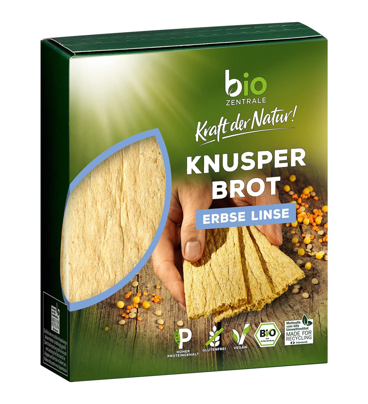 Biozentral Knusperbrot Erbse - Vegan & Gluten-Free Crispy Bread | 7x100g | Healthy Snack Alternative - Buy Online on SooperMarket.com