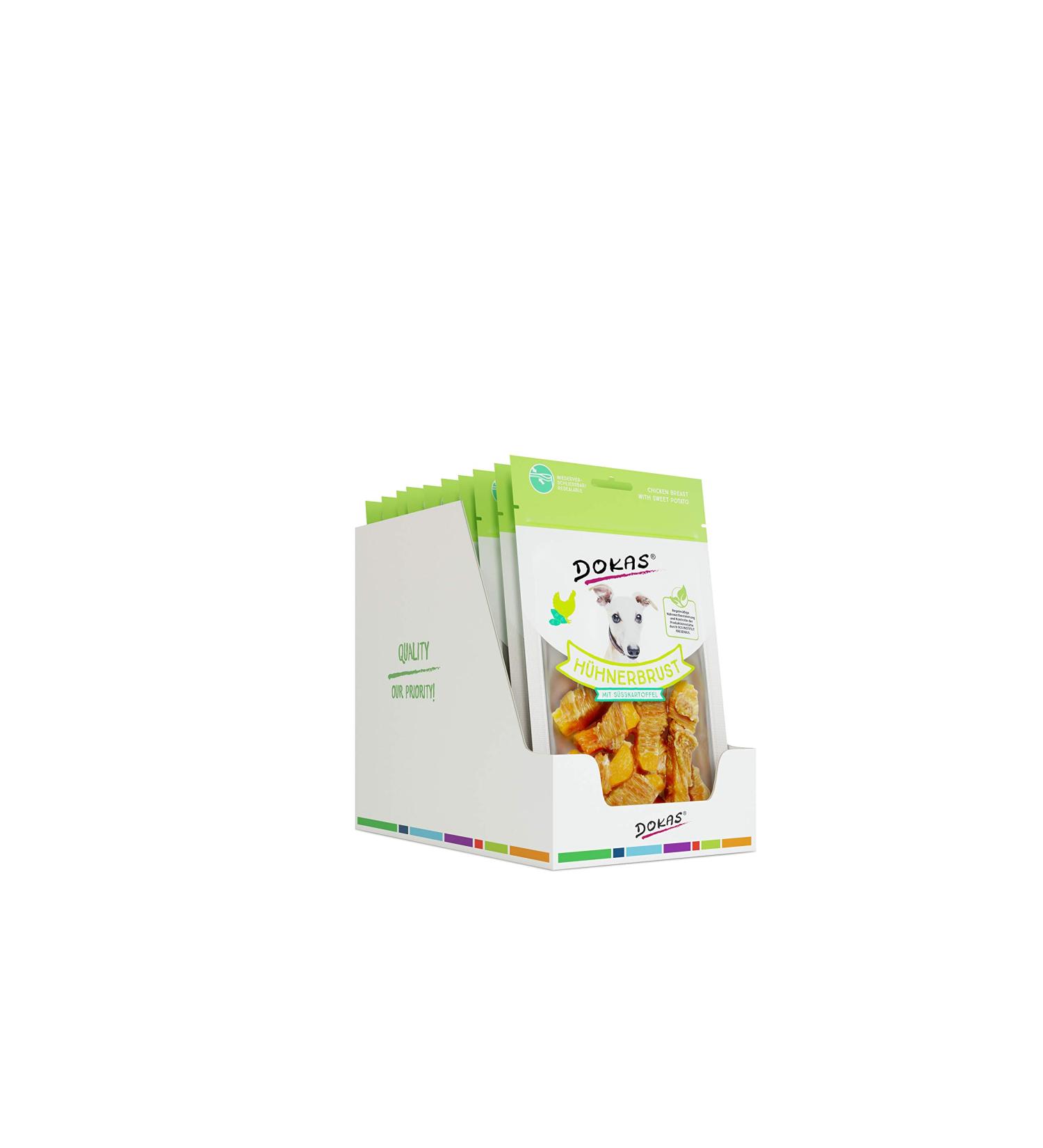 DOKAS Grain-Free Chicken Breast Dog Snacks - Premium On-the-Go Treats - 70g (Pack of 10) - International Shipping Available - Buy Online on SooperMarket.com
