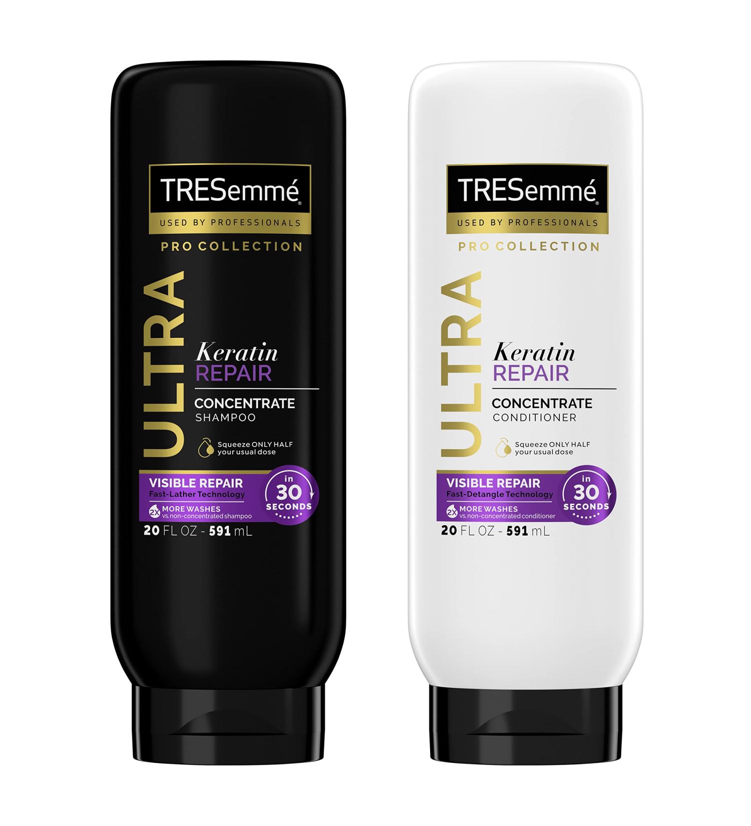 TRESemm Ultra Keratin Repair Shampoo & Conditioner Combo Pack - 20 fl oz (Pack of 2) | Visible Repair in 30 Seconds | 2X More Washes | For Damaged Hair - Buy Online on SooperMarket.com