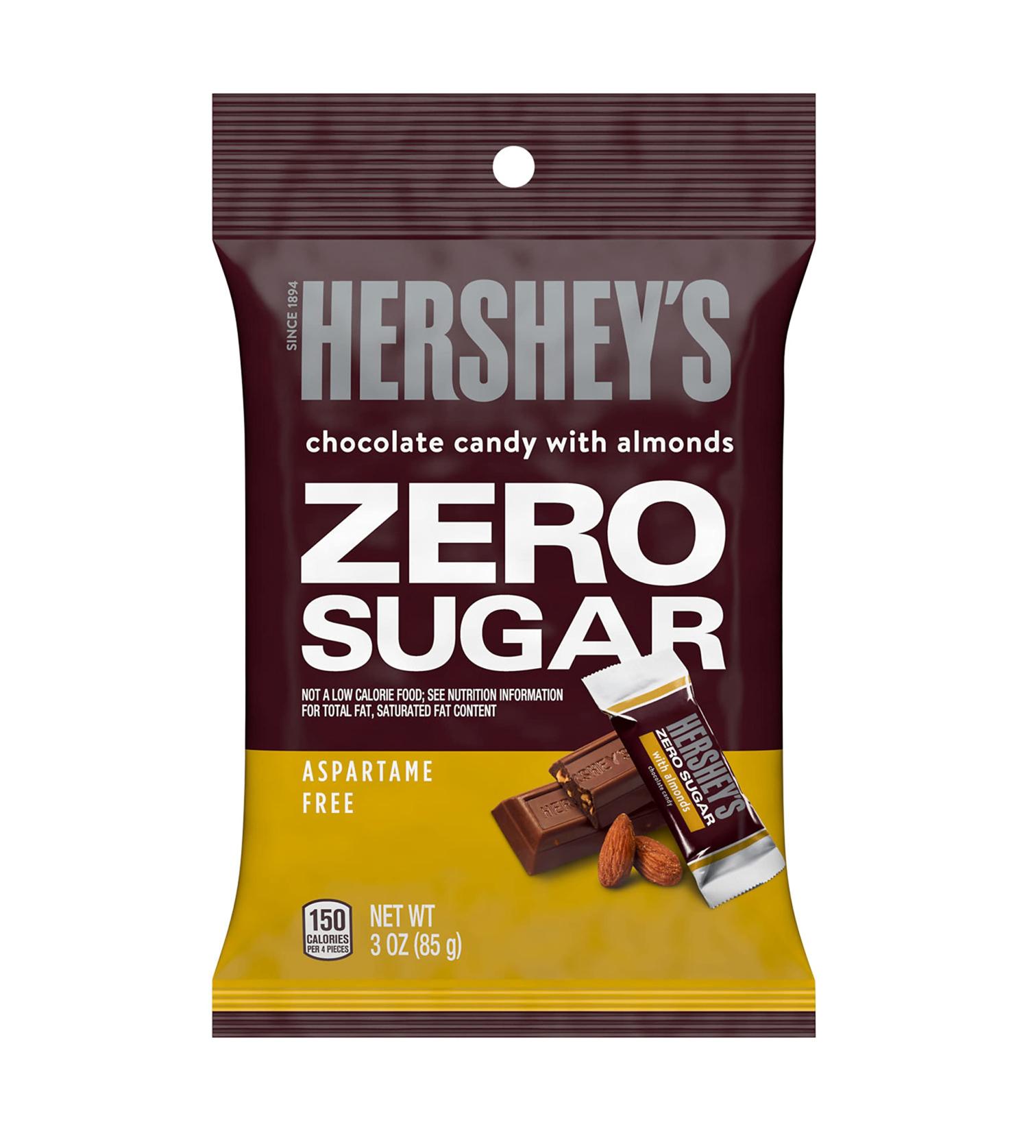 HERSHEY'S Zero Sugar Chocolate Almond Candy Bars - 12 Count 3 oz Bags | Aspartame Free - Buy Online on SooperMarket.com