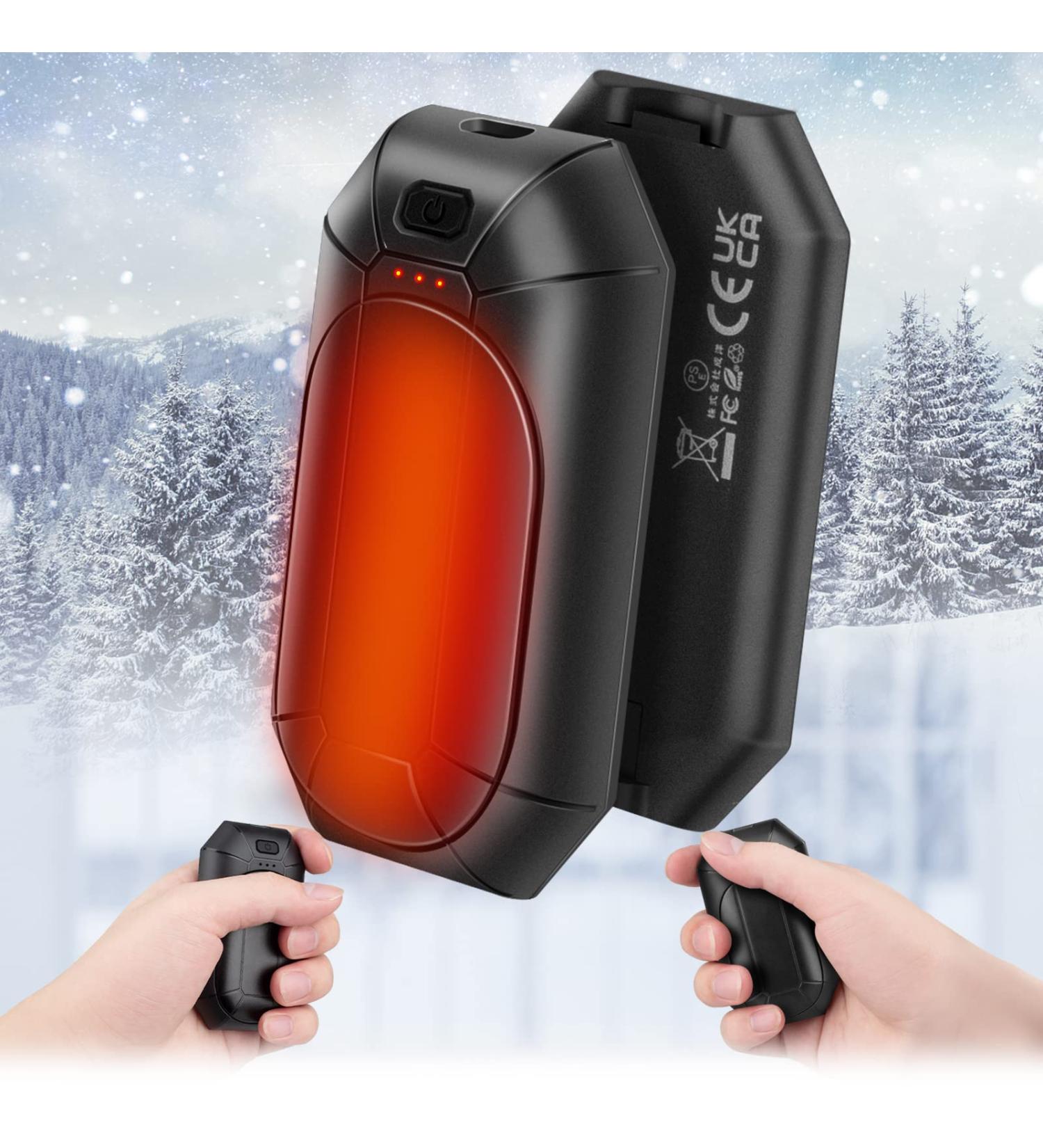 2-Pack Rechargeable Hand Warmers - Portable Electric 2 in 1 Handwarmers for Outdoor & Indoor Use - USB Reusable Warm Gifts for Men, Women, Kids - Black - Buy Online on SooperMarket.com