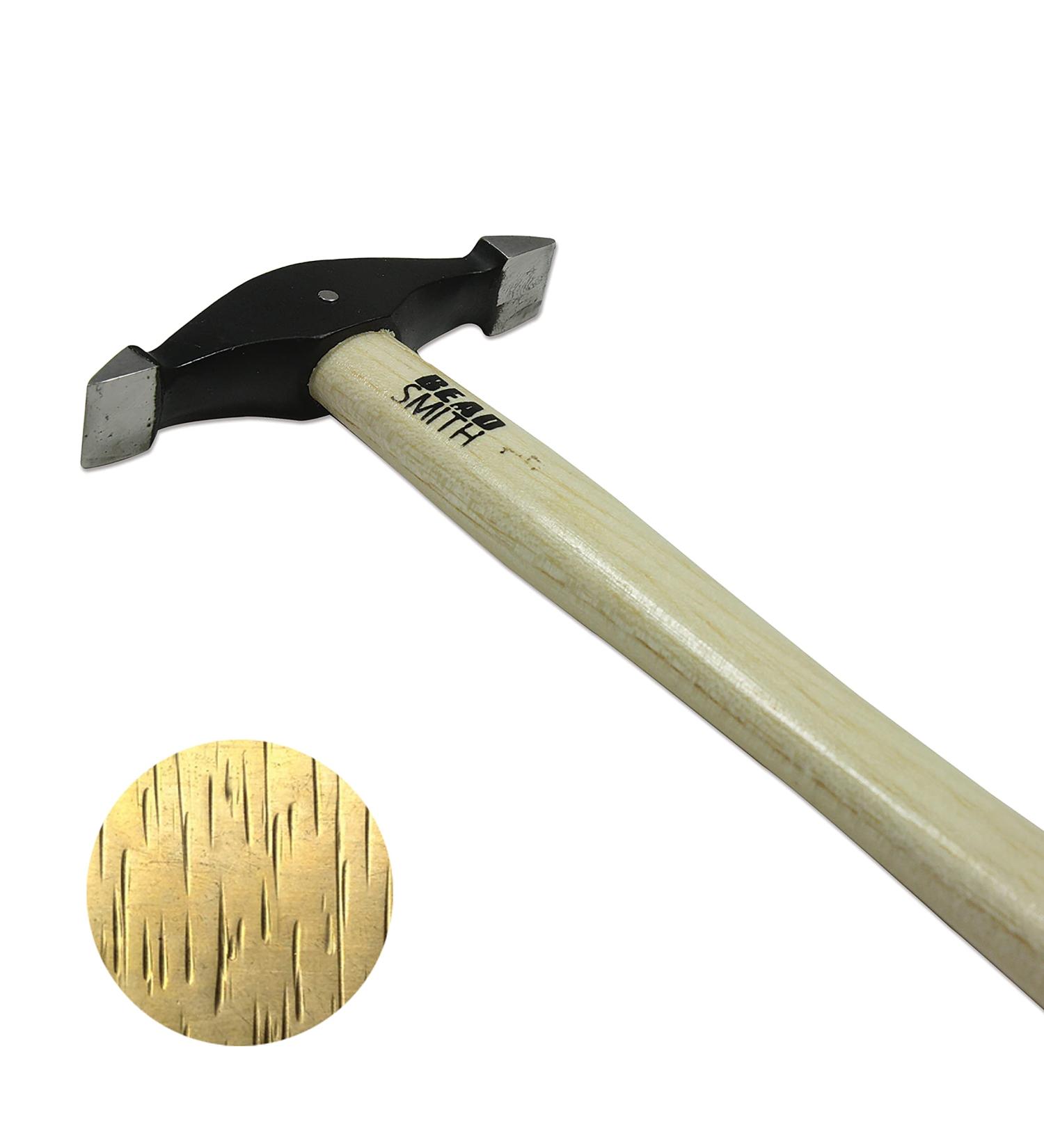 Beadsmith Sharp Texturing Hammer - 9 Wooden Handle, 73.5mm Steel Head, 1.2oz, Two 12mm Faces - Metalwork Texturing Tool for Patterns & Dimension - Buy Online on SooperMarket.com