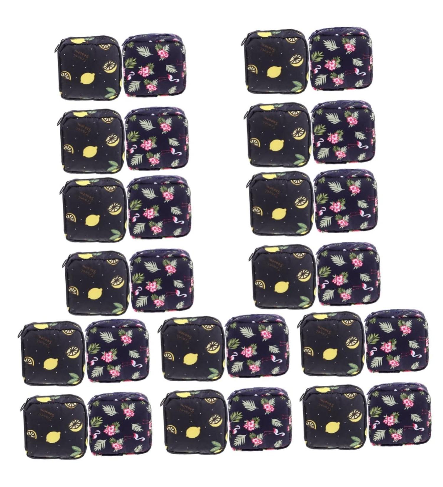 DOITOOL 28 Pcs Sanitary Napkin Storage Bag Bundle - Cute Canvas Pouch Holder for Women - Menstruation Tampon Storage Solution - Buy Online on SooperMarket.com
