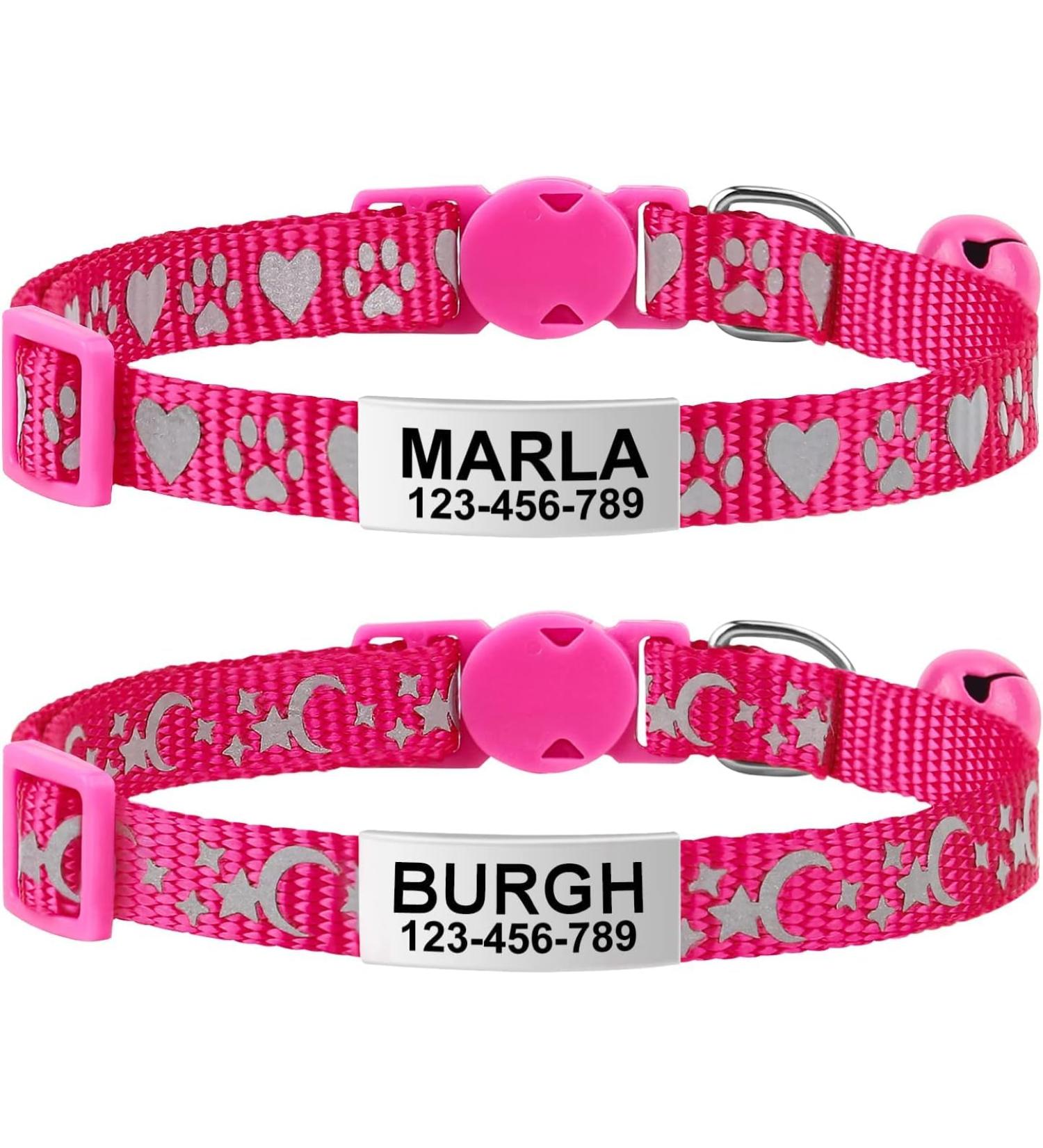 Shop Tagme Cat Neck Band - 2-Pack Reflective Collars for Kittens | Personalized Safety with Bell & Lock - Hot Pink 15-20 cm - Buy Online on SooperMarket.com
