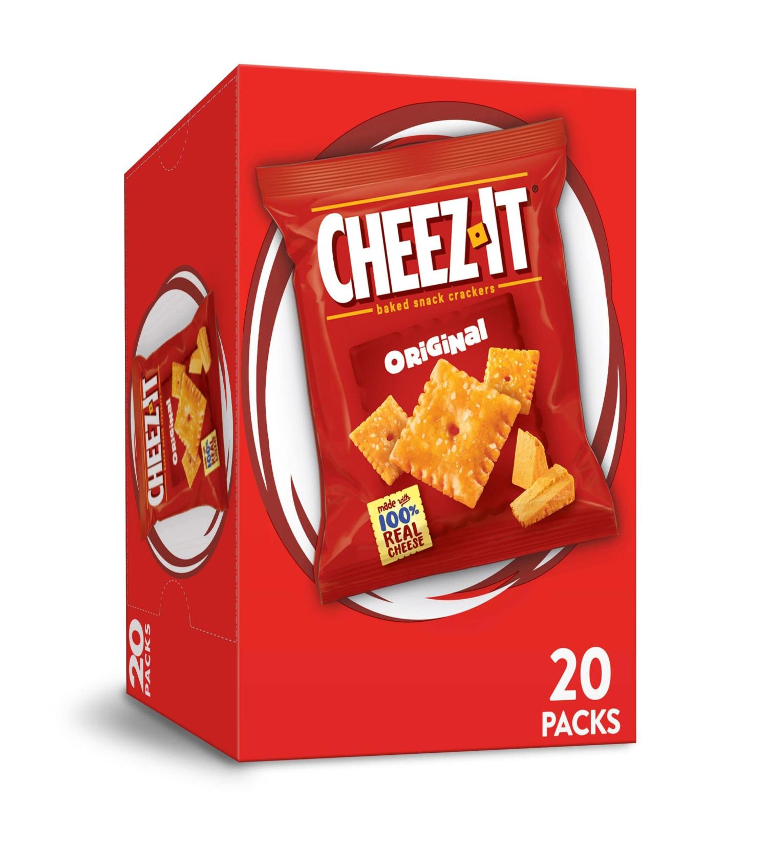 Cheez-It Original Baked Cheese Crackers 20oz Box (20 Packs) - Office and Kids Snack - Buy Online on SooperMarket.com