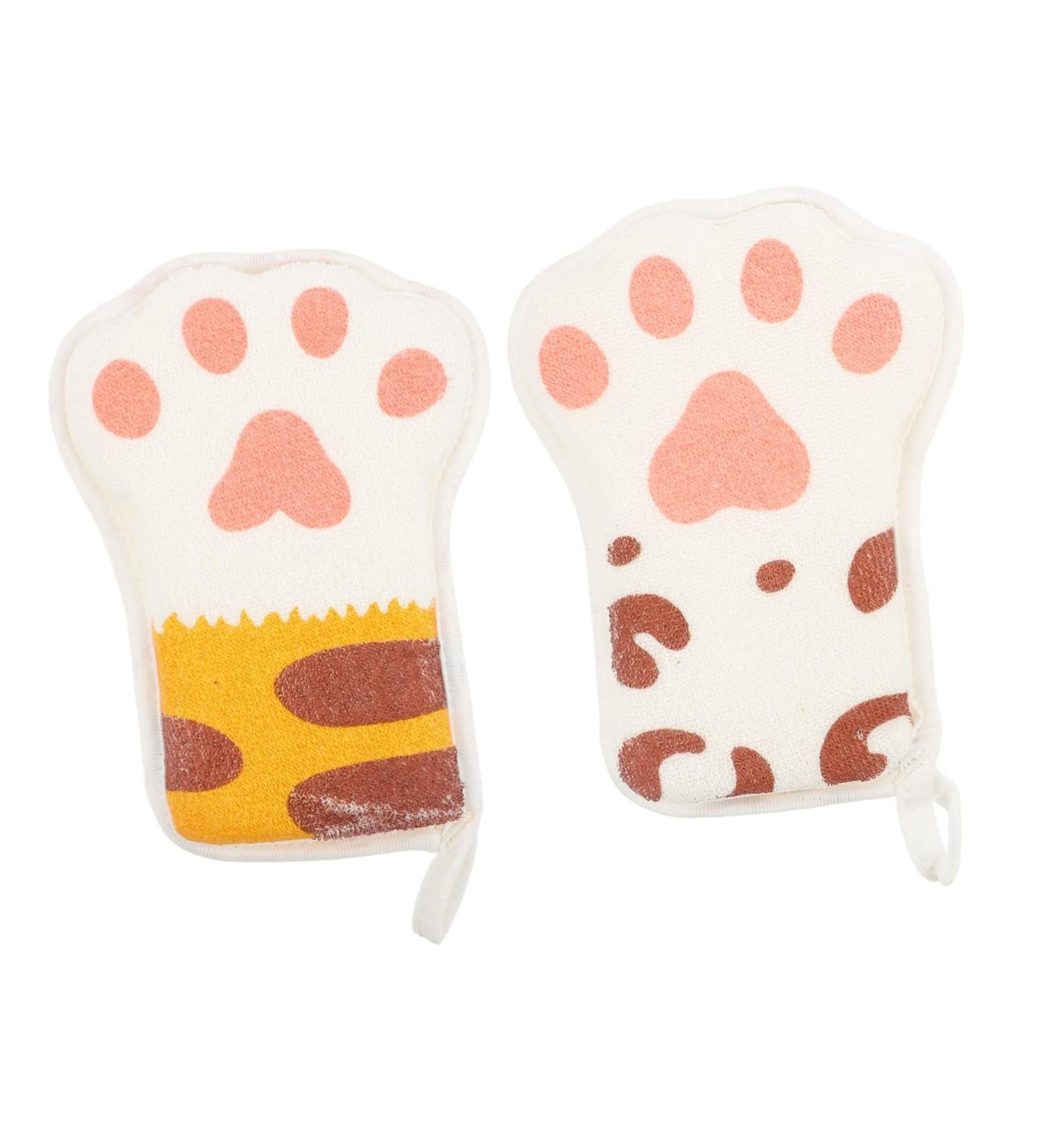 Toyvian 2pcs Paw Bath Cotton Body Scrubber Sponge Set for Kids - Natural Mesh Baby Shower Towel Puffs - 3 Pack (As Shown) - Buy Online on SooperMarket.com