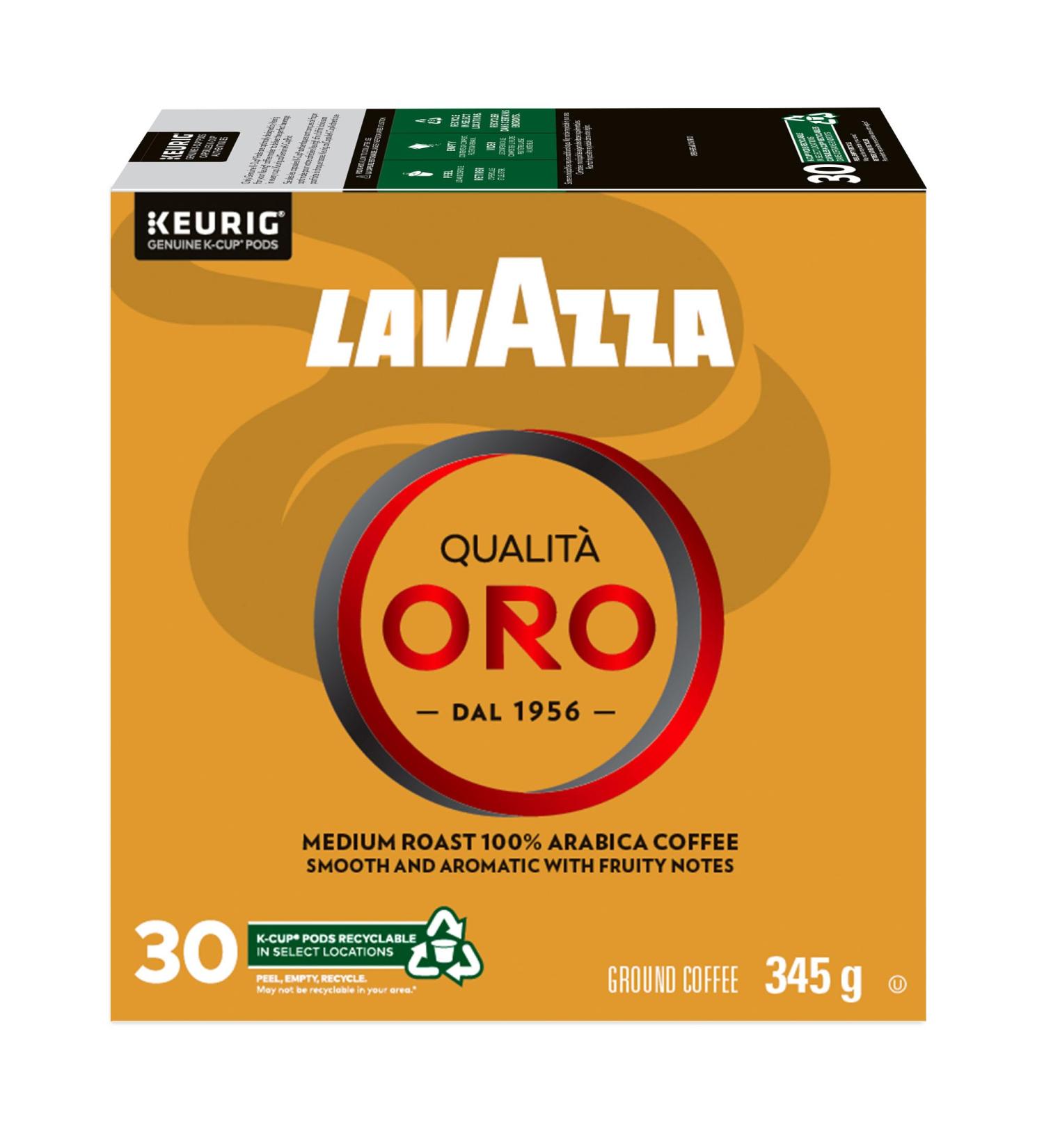 Lavazza Qualit Oro Medium Roast K-Cup Coffee Pods 30 Count For Keurig Coffee Makers Qualit Oro 30 count (Pack of 1)