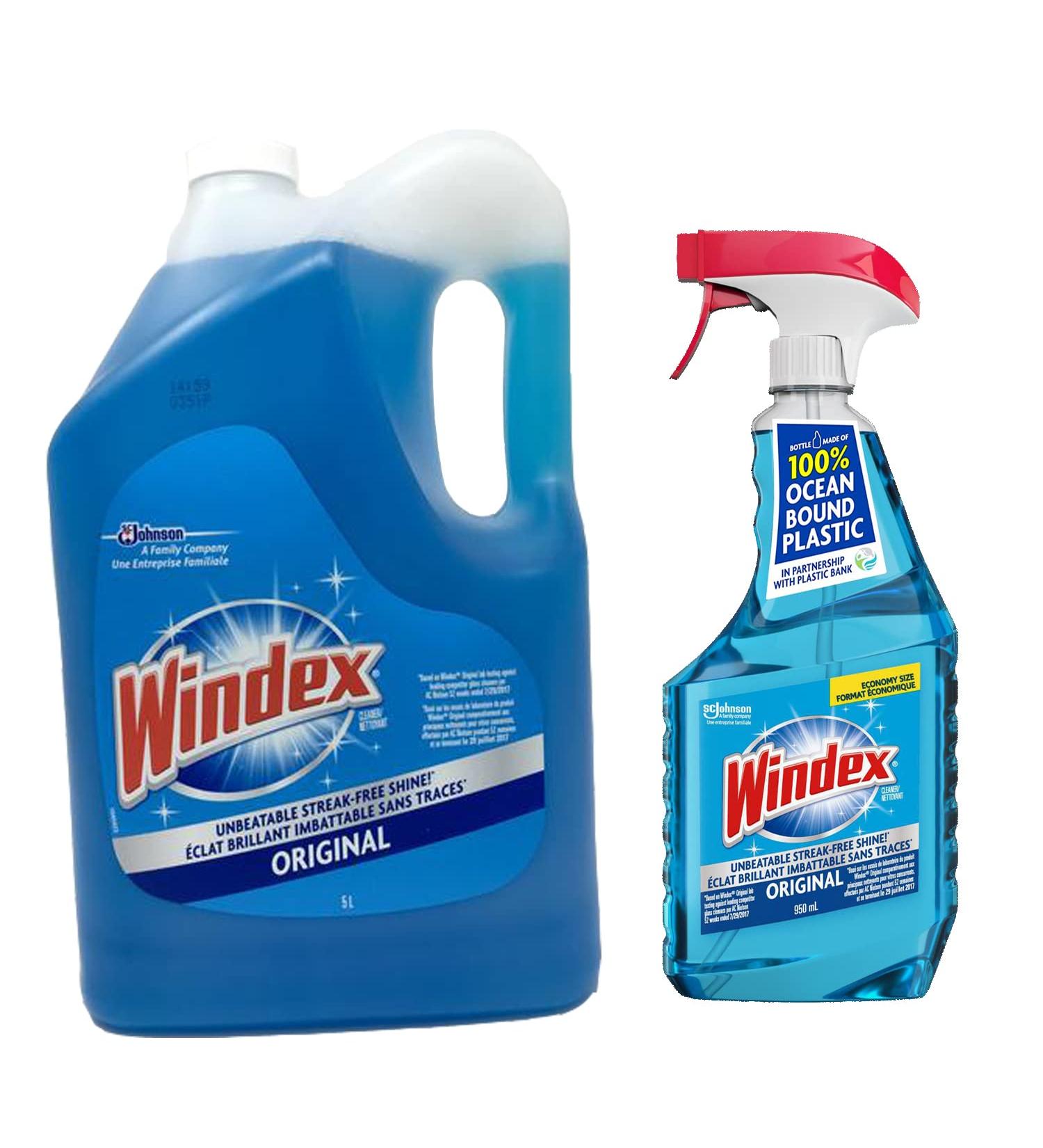 Windex Original Glass Cleaner Set - 5L Refill + 950ml Trigger Spray - Buy Online on SooperMarket.com
