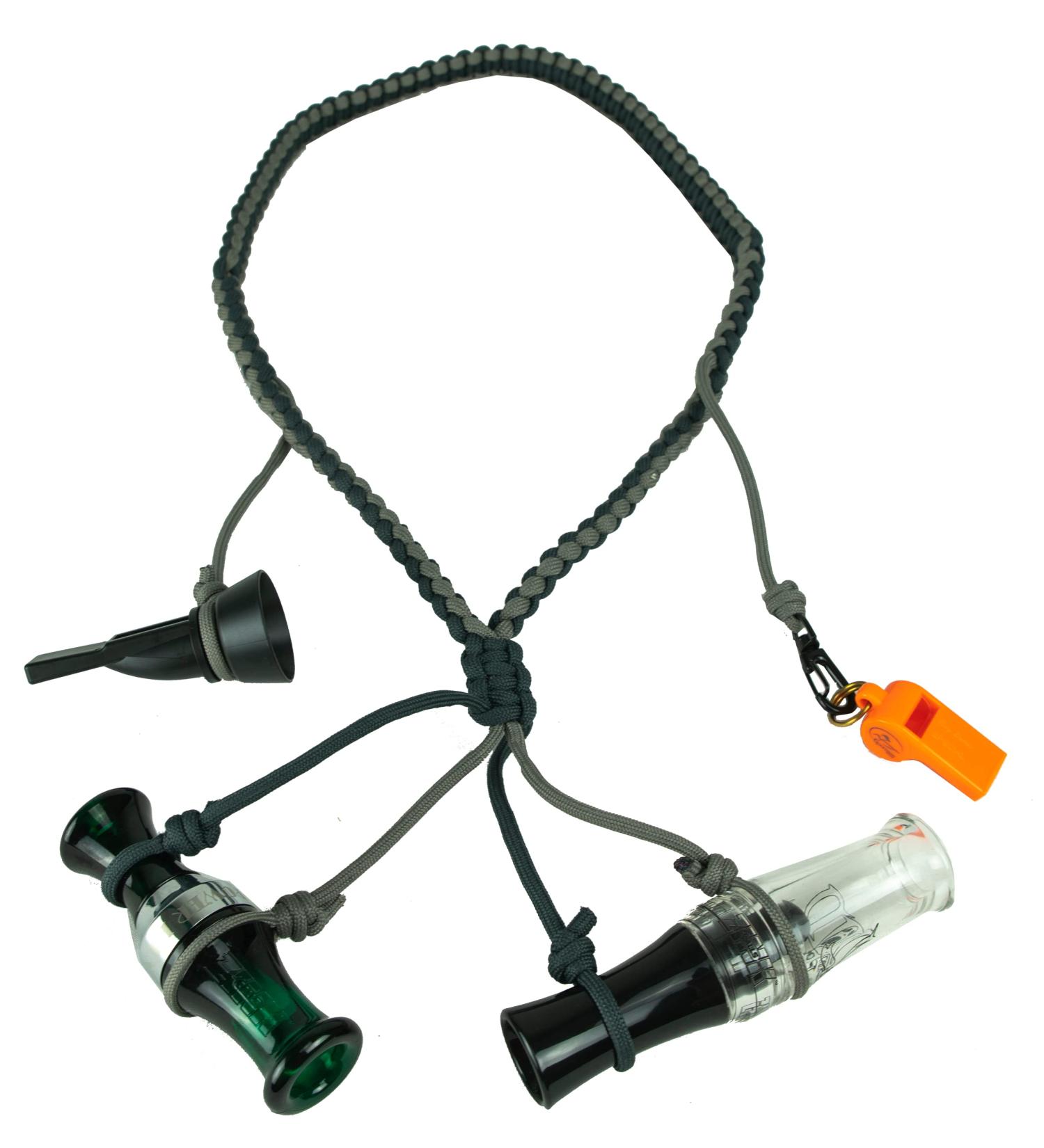 Duck Call Lanyard | Braided DIY Waterfowl Hunting Caller Holder | Adjustable Parachute Cord | Green/Khaki - Buy Online on SooperMarket.com