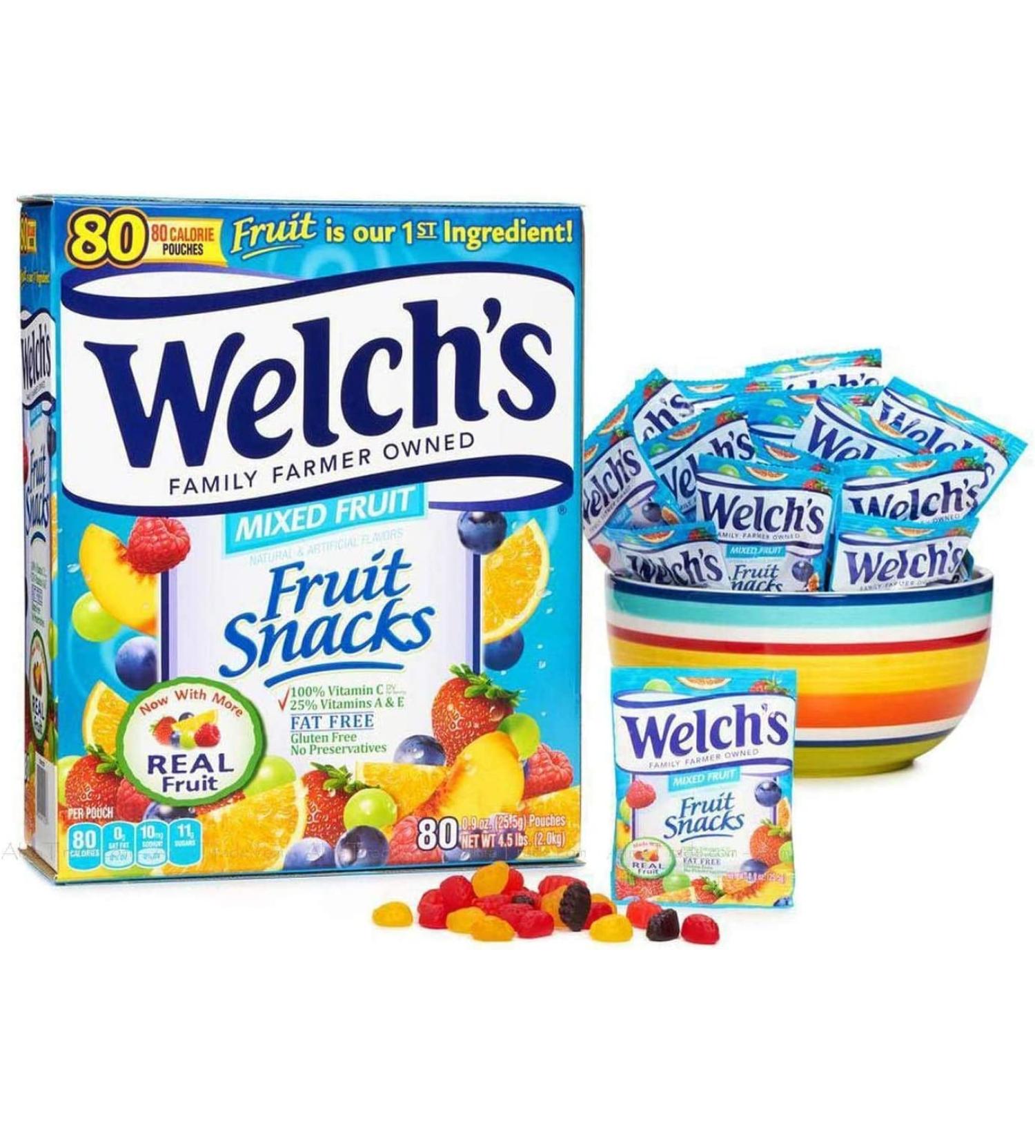 Welch's Fruit Snacks Mixed Fruit & Superfruit Bulk Variety Pack | Individual Single Serve Bags | Pack of 80 x 25 g | Gluten Free | Real Fruits Made | Share Pack | Birthday Pack | Sold by EPL - Buy Online on SooperMarket.com