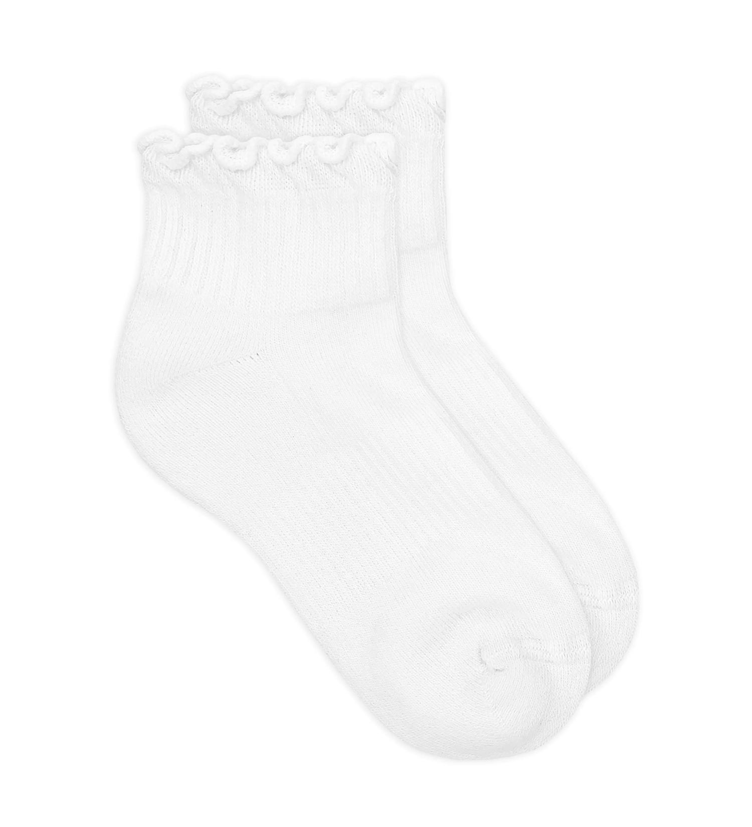 Jefferies Socks Girls Seamless Ruffle Sport Quarter Socks - Large White | 1 Pack - Buy Online on SooperMarket.com