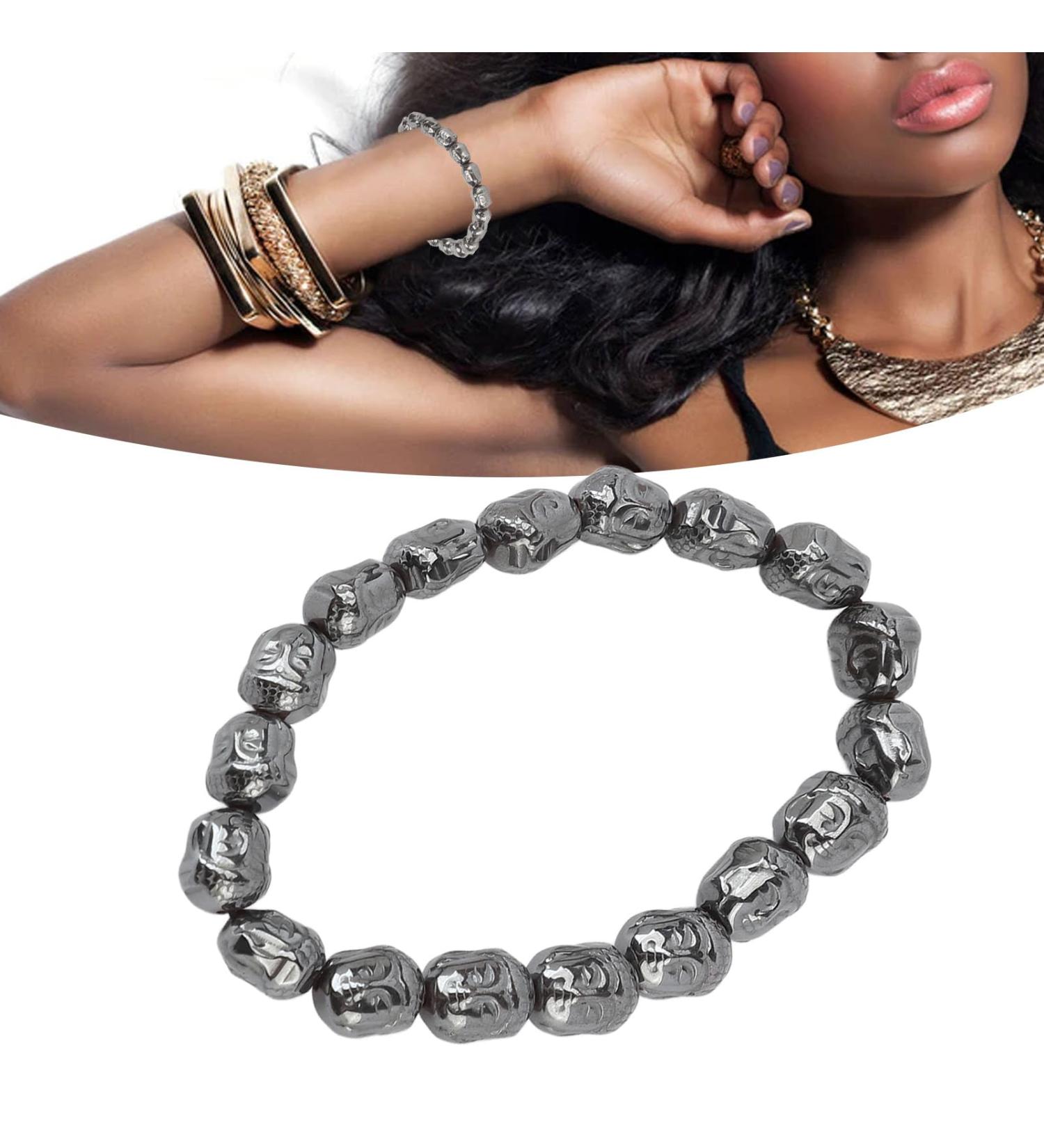 Magnetic Pearl Bracelet | Buddha Prayer | Stress Relief & Energy Healing - Buy Online on SooperMarket.com
