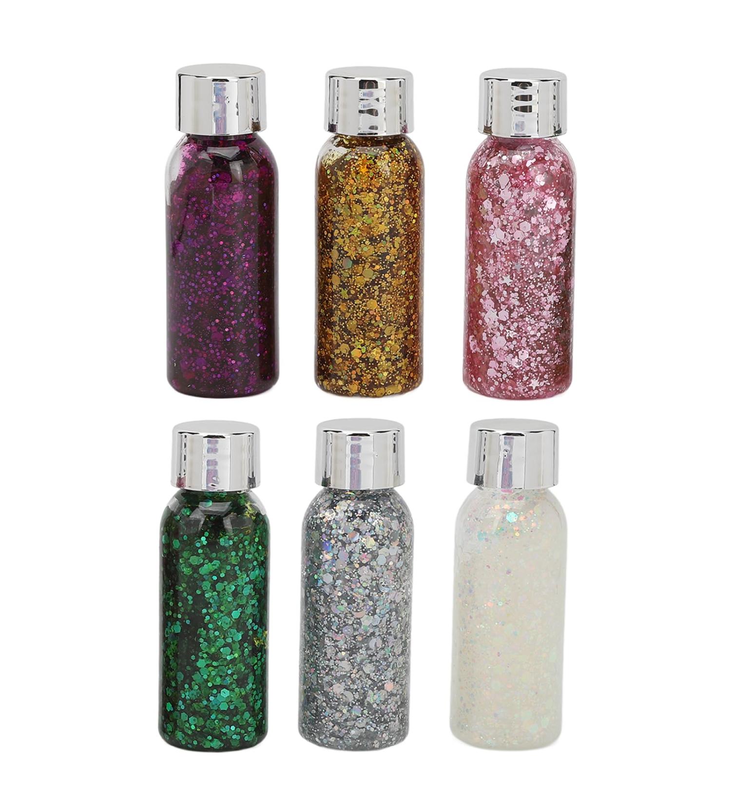 6 Colors Glitter Set - 180ML Arts & Crafts Supplies | Festival Makeup Nail Face & Hair Glitter - Sequin Pigment Powder for Creative Projects - Buy Online on SooperMarket.com